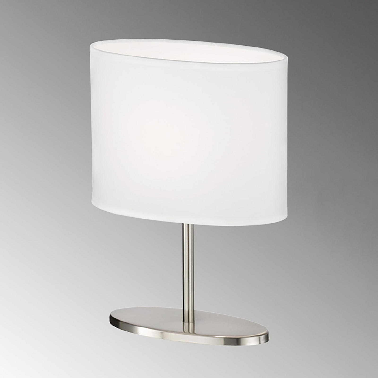 Lampe à poser Modena, blanc/nickel, chintz, hauteur 27 cm, E14