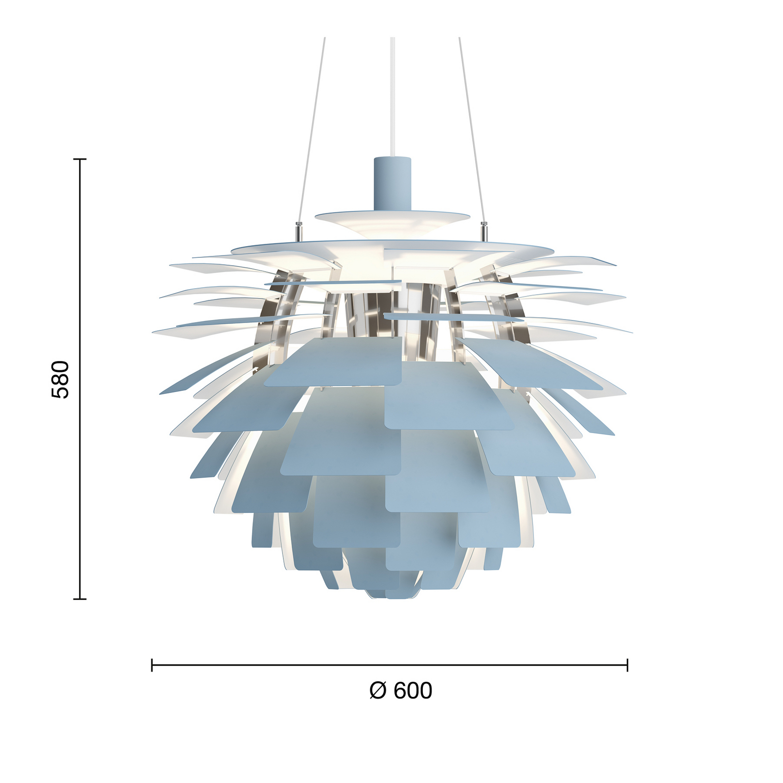 Hanglamp PH Artichoke blauw/chroom Ø 60 cm - Louis Poulsen