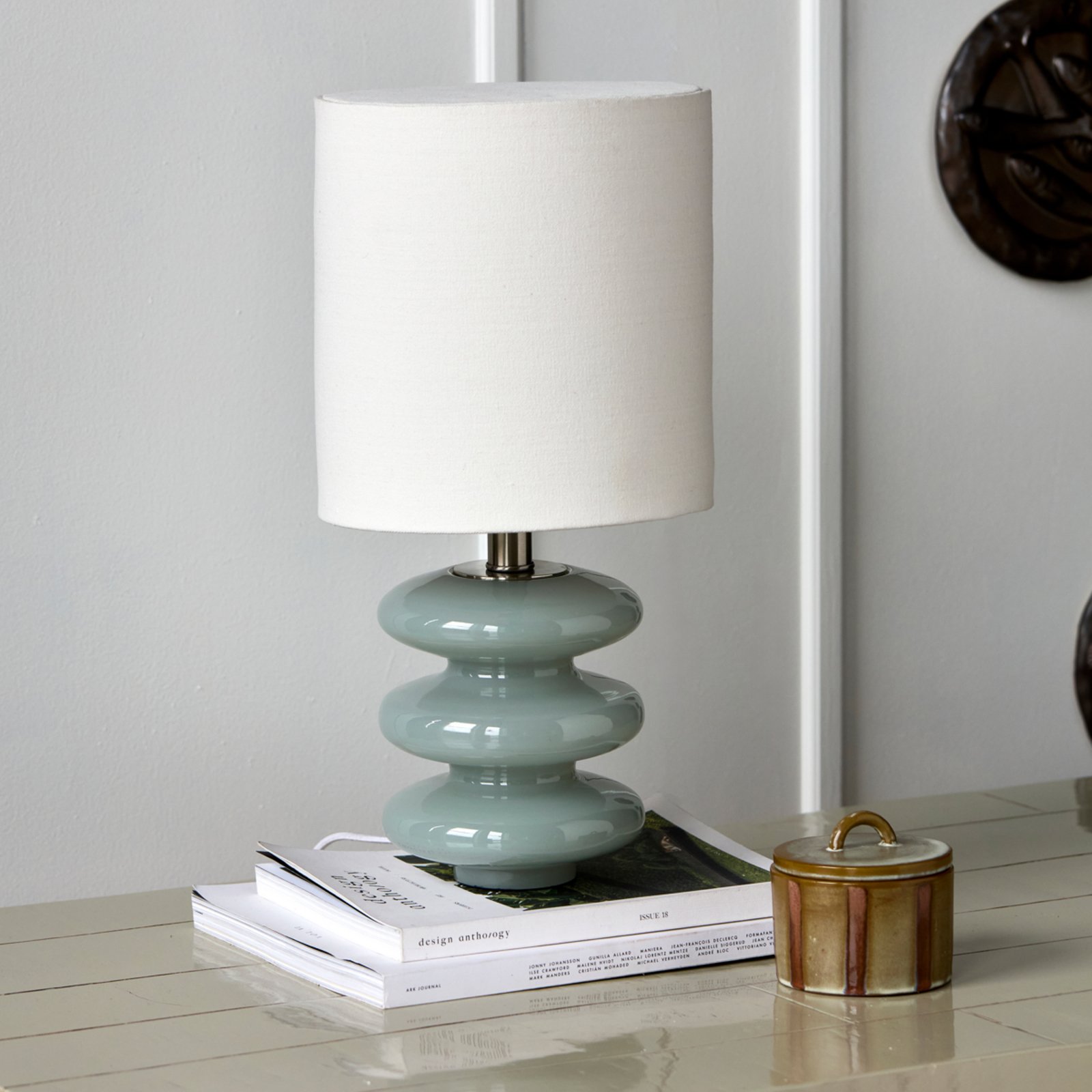 Step S stolová lampa svetlo modrá bavlna sklo - House Doctor Step S stolová lampa svetlo modrá bavlna sklo - House Doctor