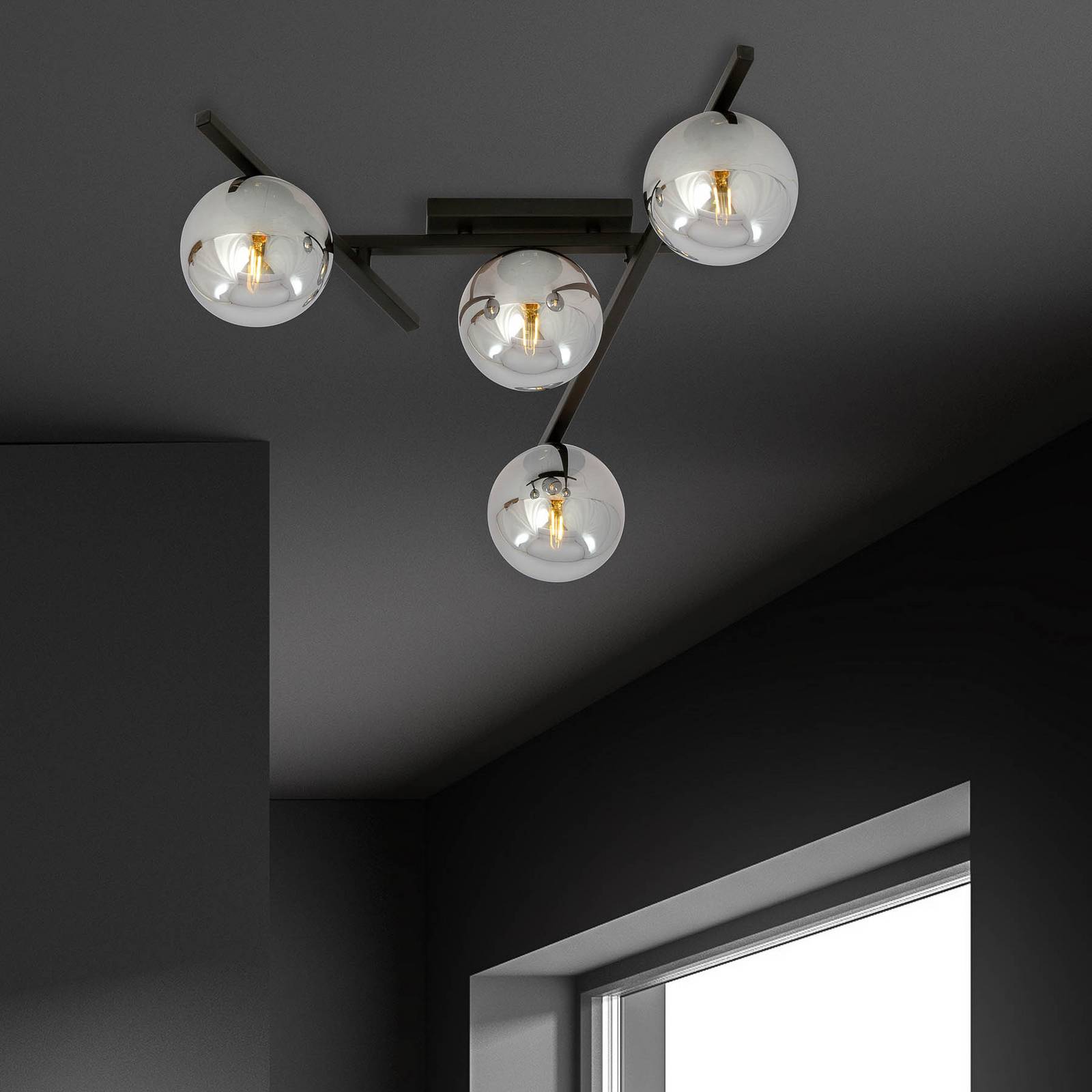 Deckenlampe Smart, schwarz/grafit, 4-flammig günstig online kaufen