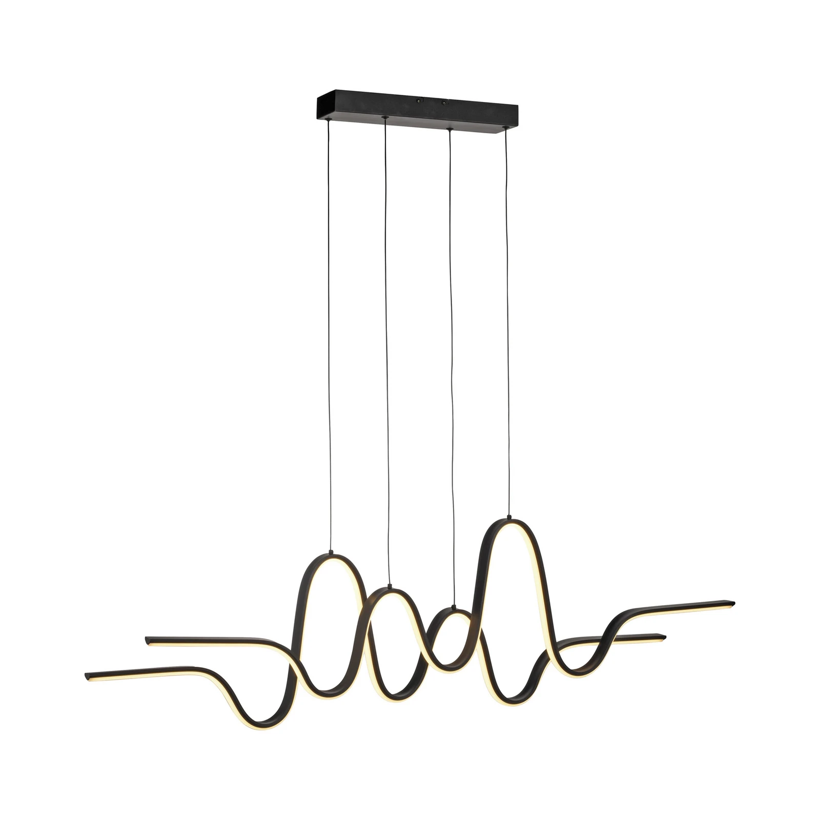 Paul Neuhaus Lampă suspendată LED Altitude, negru, lungime 125 cm