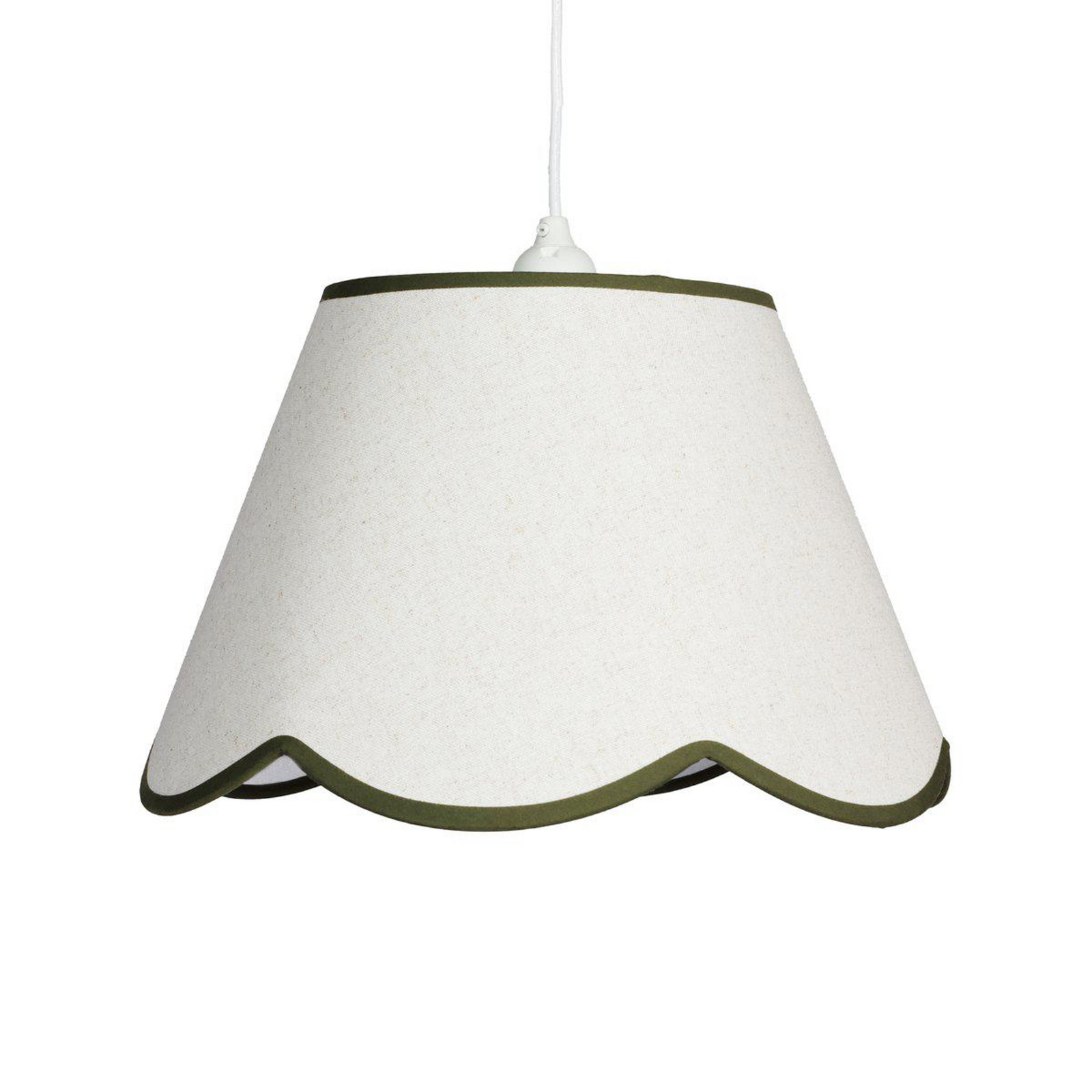 PR Home hengelampe Nell, mosegrønn, Ø 35 cm, E27, stoff