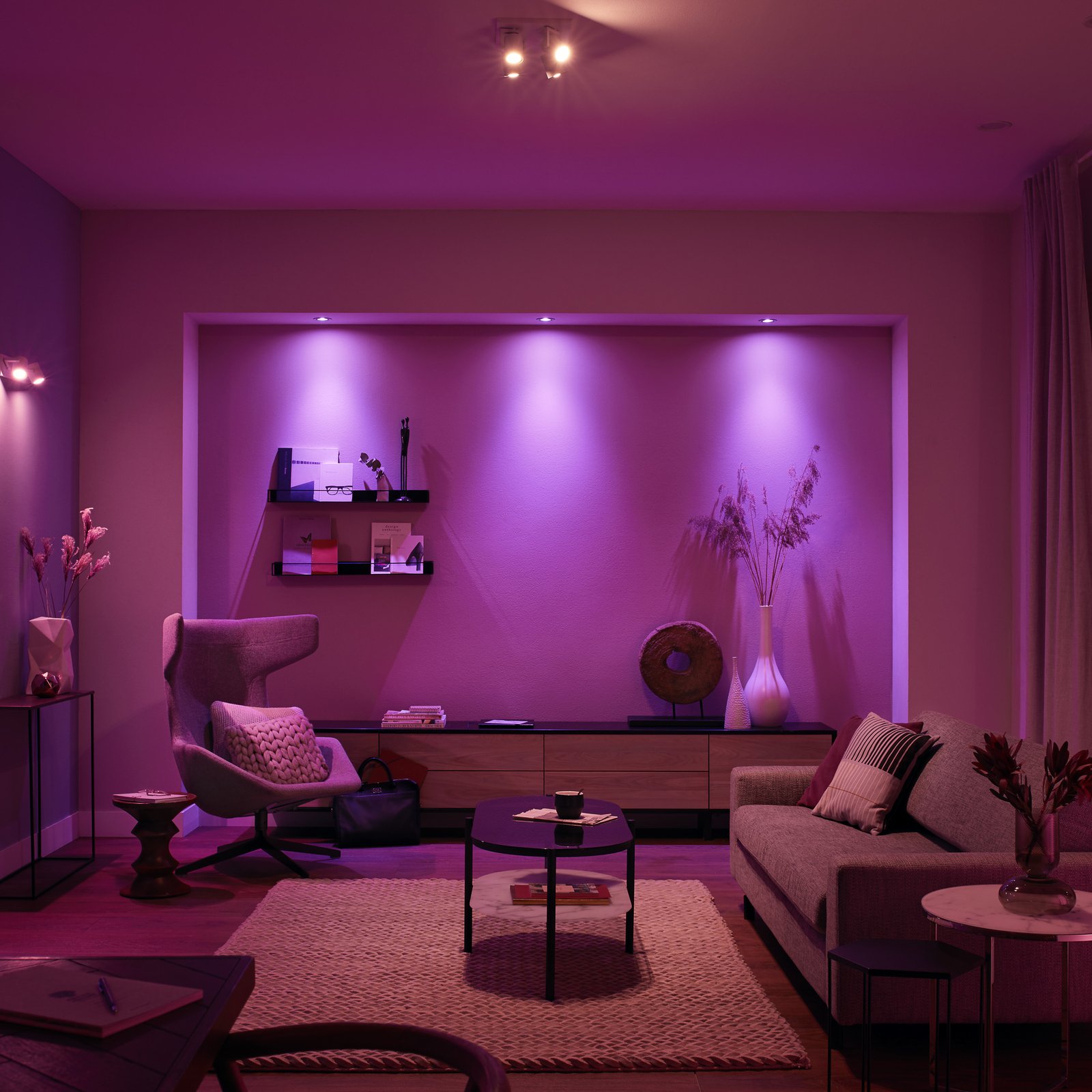 Philips Hue LED-kattovalaisin Argenta, valkoinen, 4 valoa RGB CCT