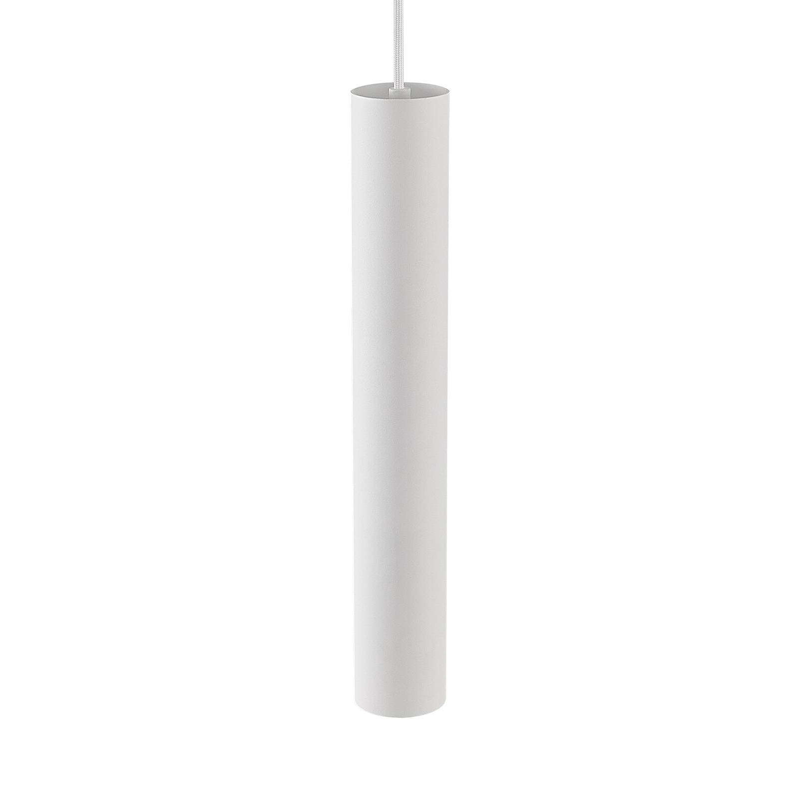 Lampa wisząca Lindby Linaro, 40 cm, biała, 1-fazowa, Ø 6 cm