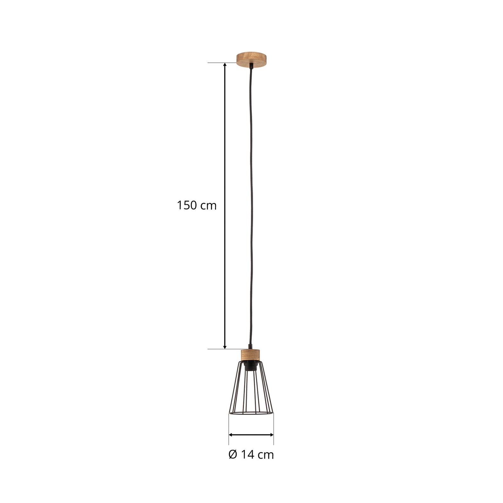 Envostar Dorvi hanglamp, eiken geolied, 1-lamp