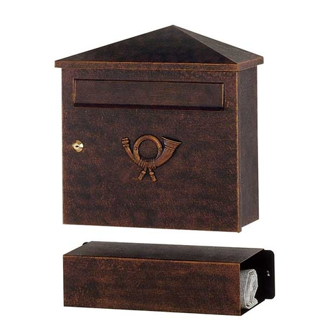Zeitungsrolle Lucio, braun-gold patiniert