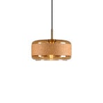 Pantilo Rope 27 hanging light, brown/amber/gold, glass, Ø 27 cm