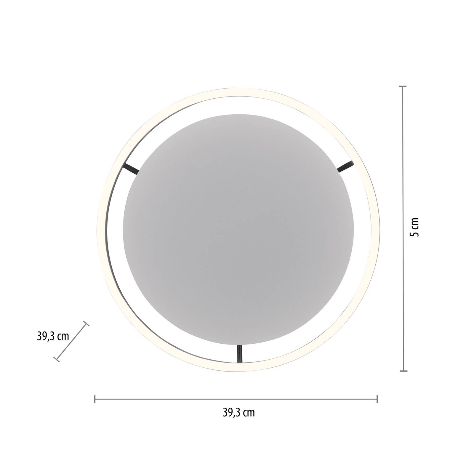 Lampa sufitowa LED Ritus, Ø 39,3 cm, antracytowa