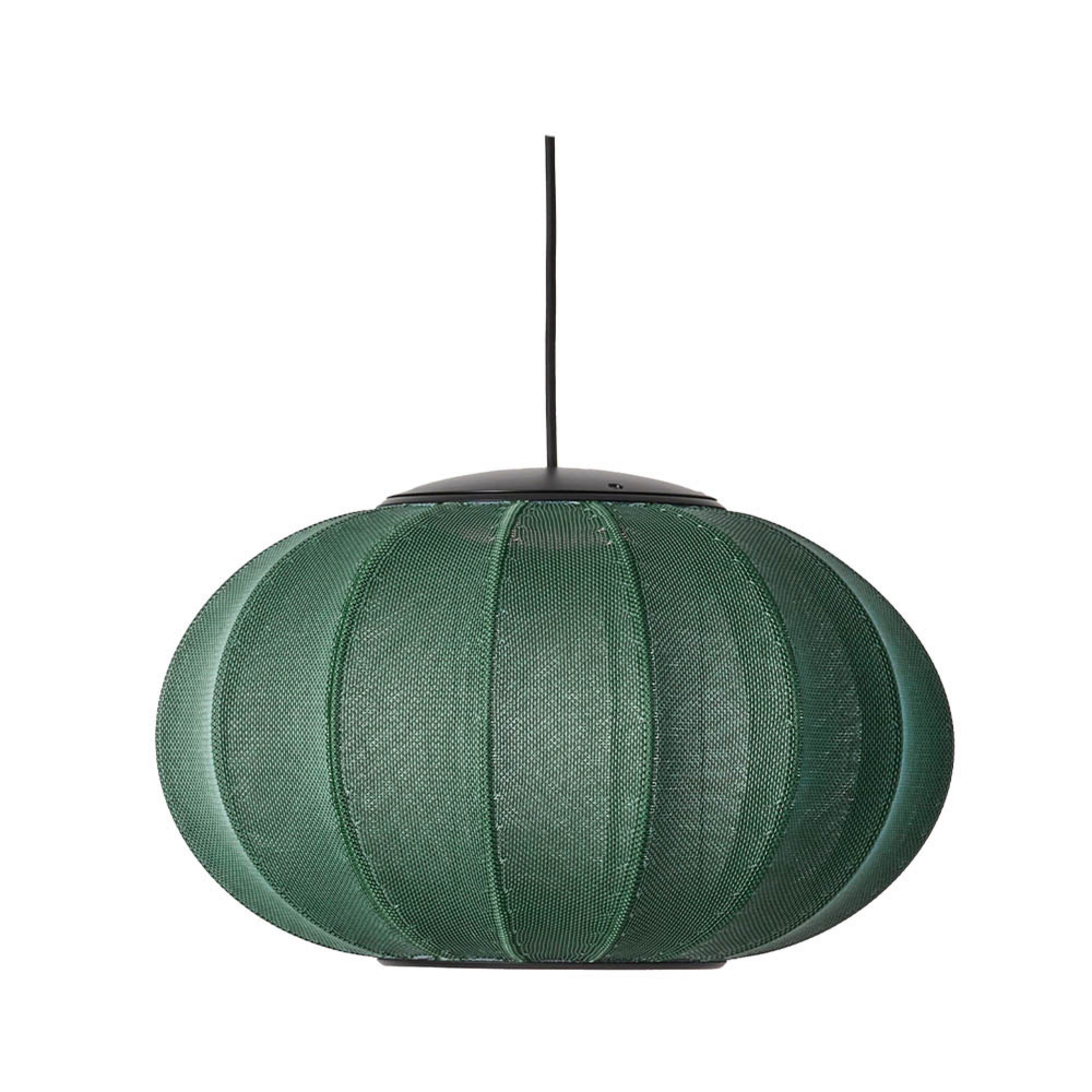 Knit-Wit 45 Oval LED hanging light, green, Ø 45 cm - Made By Hand