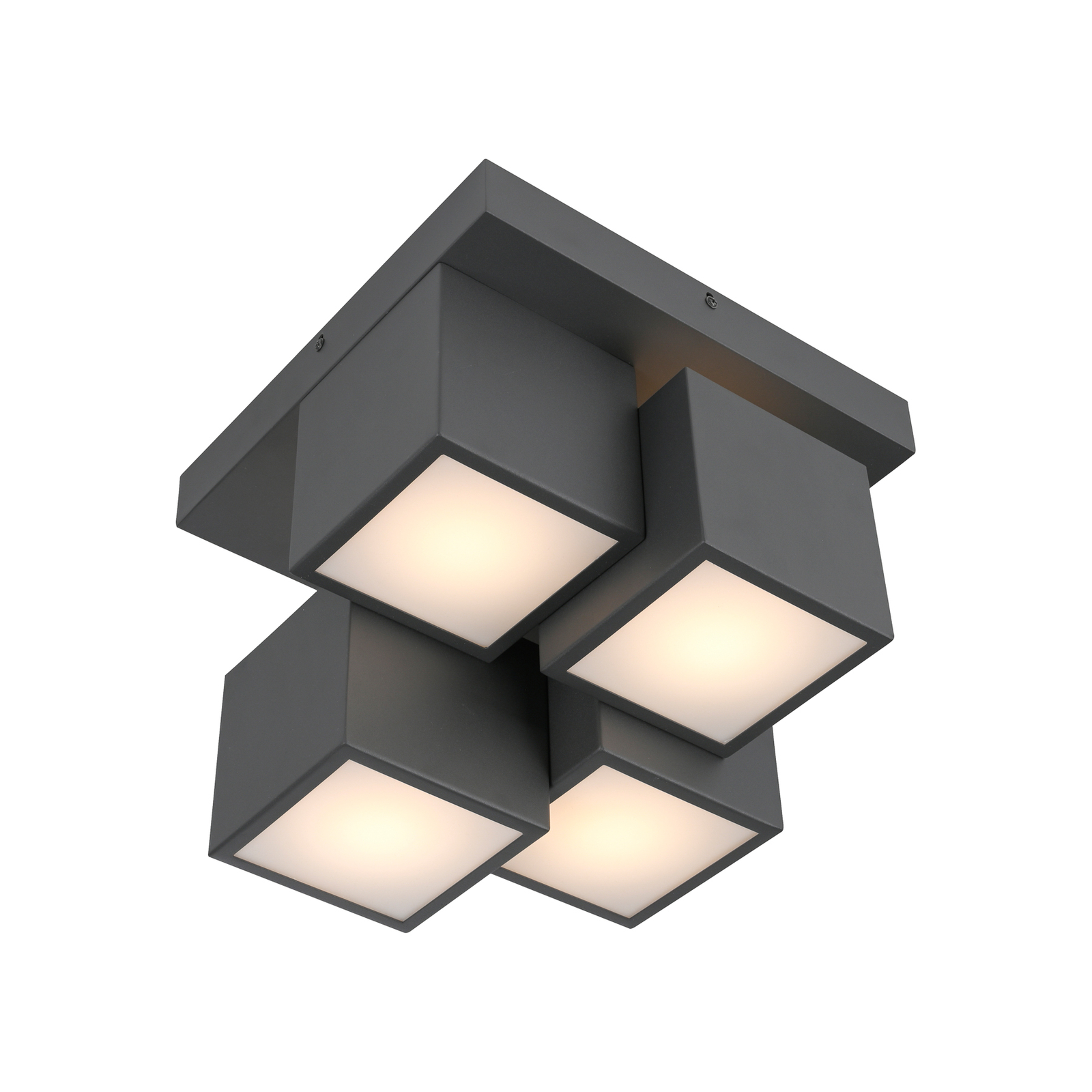 JUST LIGHT. Plafondlamp Tetris, ijzer, 3000 K, zwart