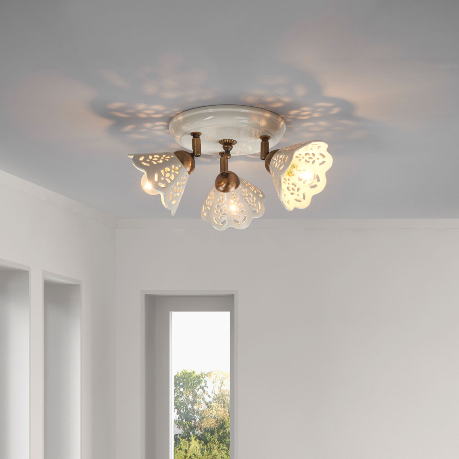 Enchanting PORTICO ceiling light 3-bulb