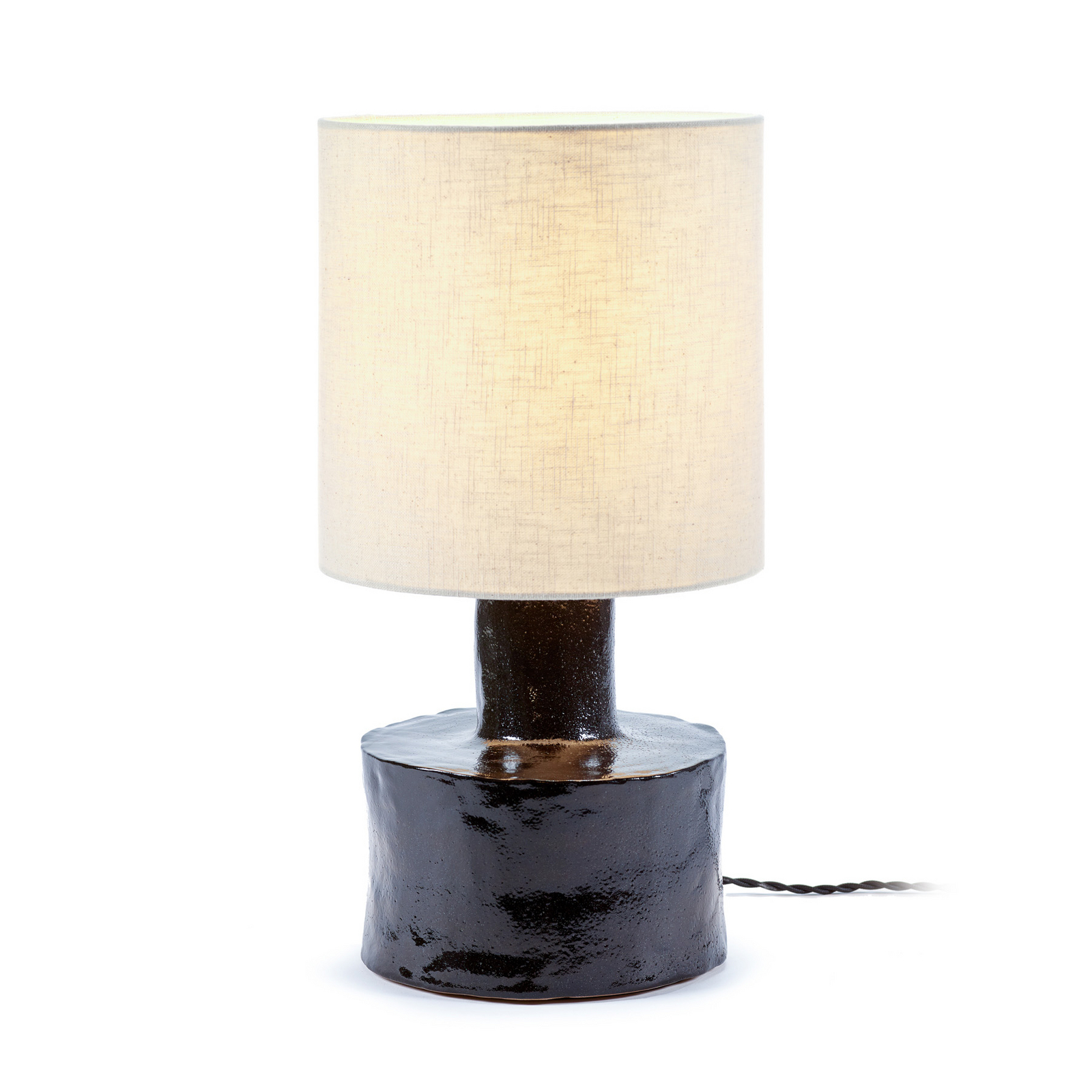 BLACK-BEIGE CATHERINE bordlampe, stentøj, tekstil, højde 47 cm, E27 – Serax BLACK-BEIGE CATHERINE bordlampe, stentøj, tekstil, højde 47 cm, E27 – Serax