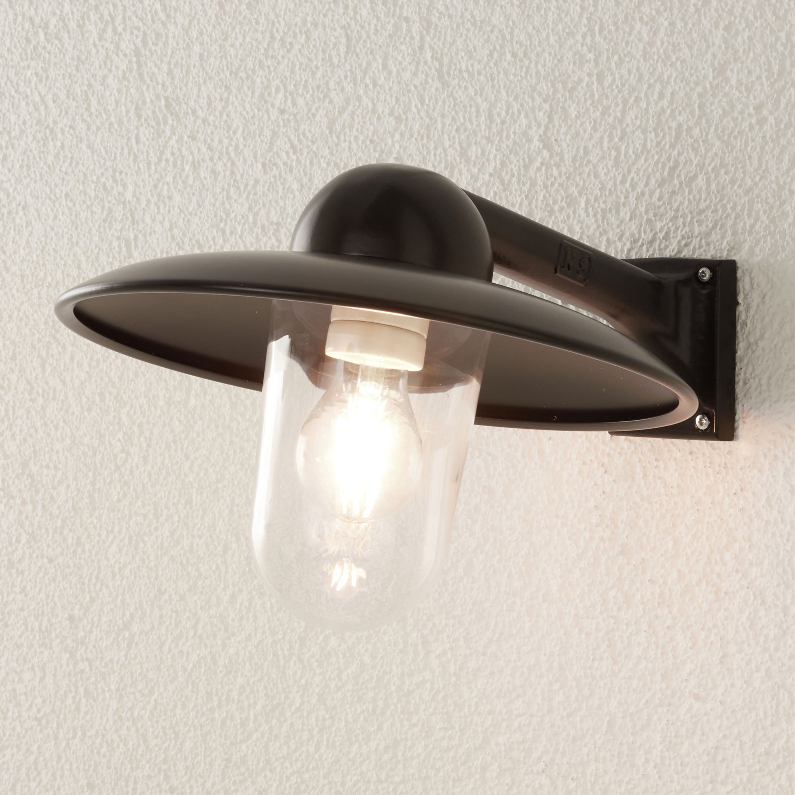 K. S. Verlichting Outdoor wall light Stabila, black, aluminium, glass, E27, 75 W, energy efficiency: A++, W: 38 cm, H: 24 cm