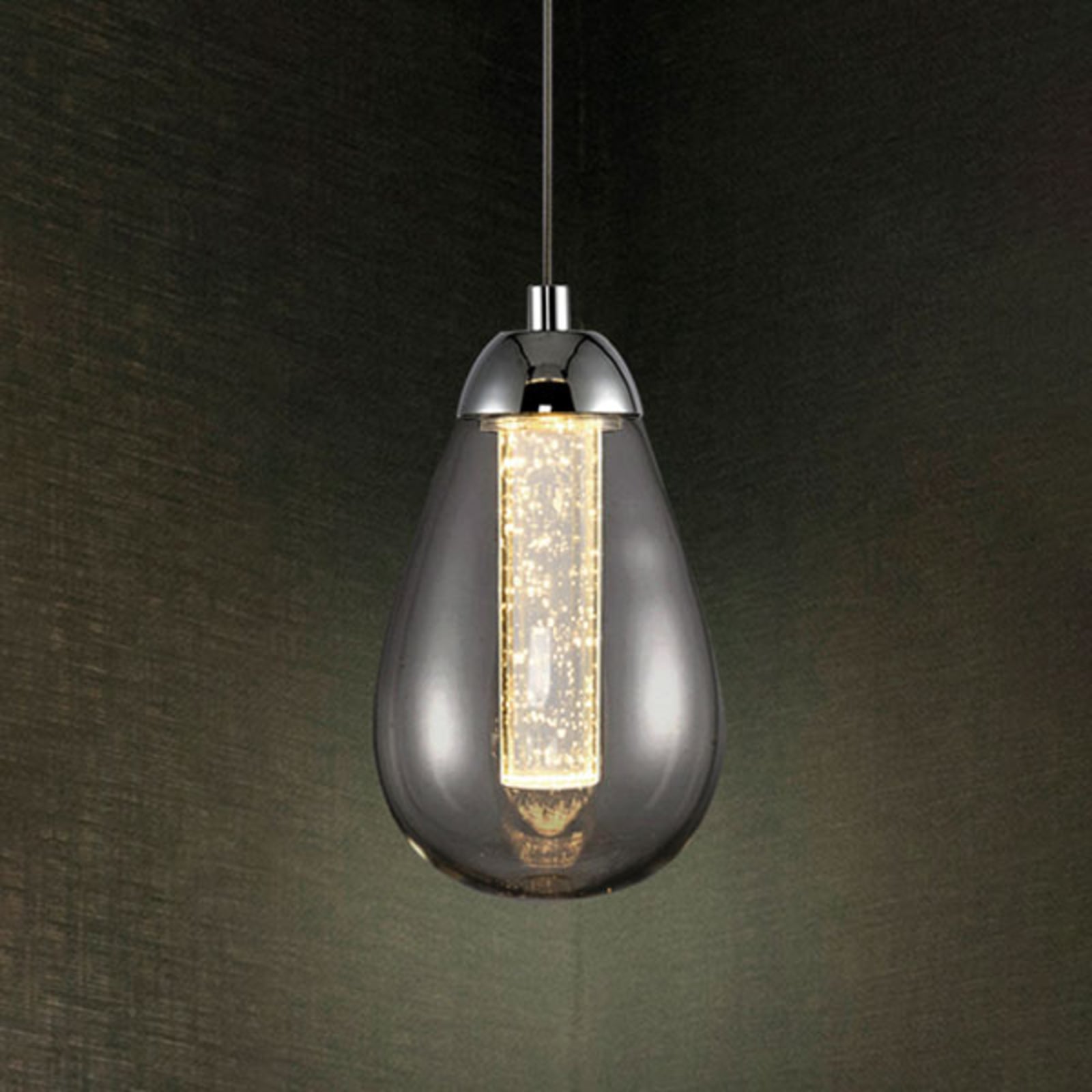 Schuller Taccia LED hanging light, one-bulb, for Living / Dining Room, glass, metal, 5 W, energy efficiency: A+, H: 19 cm