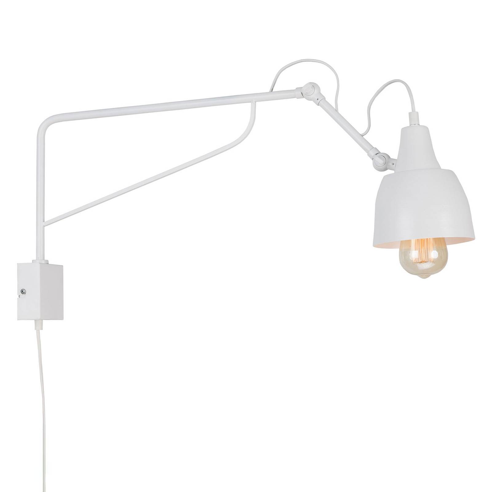 Applique 1002 avec prise, à 1 lampe, blanche