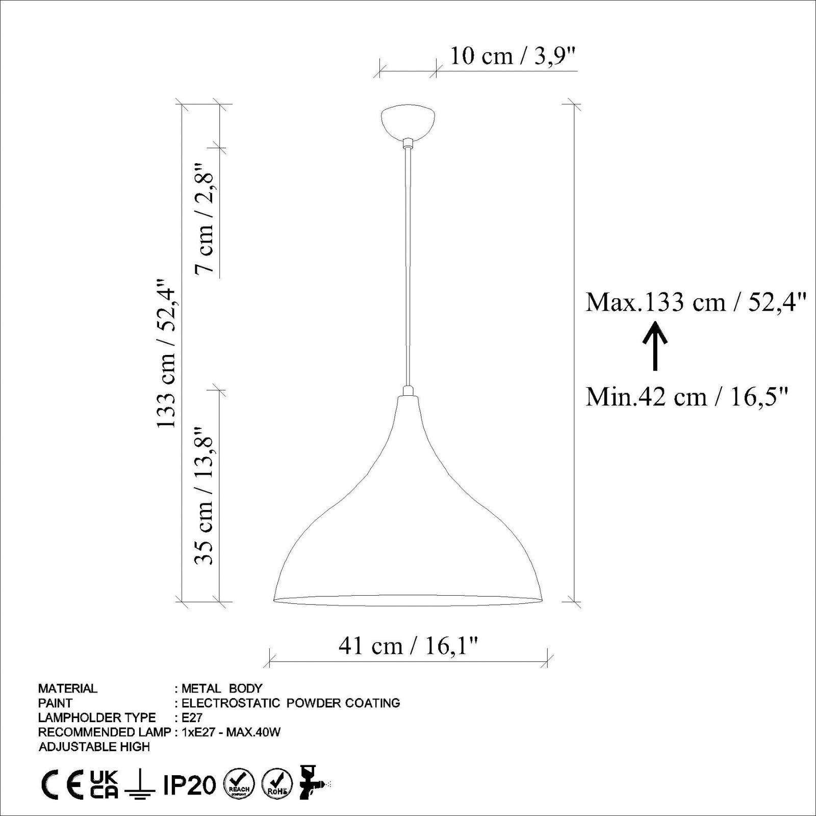 Żyrandol Bitlislim, antyczny brąz, Ø 41 cm, metal, E27
