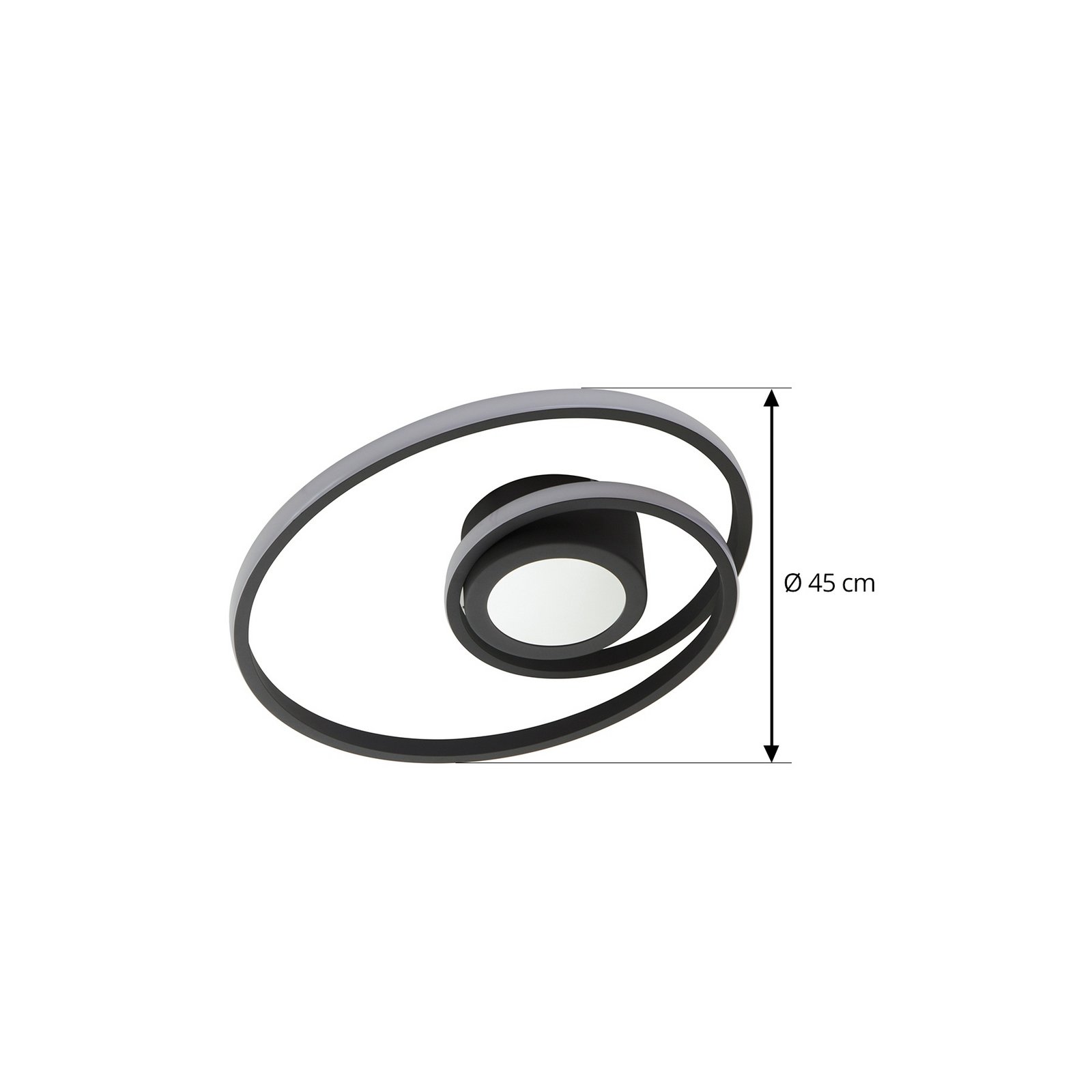 Thalina LED Ceiling Lamp 45cm Black/White - Lindby