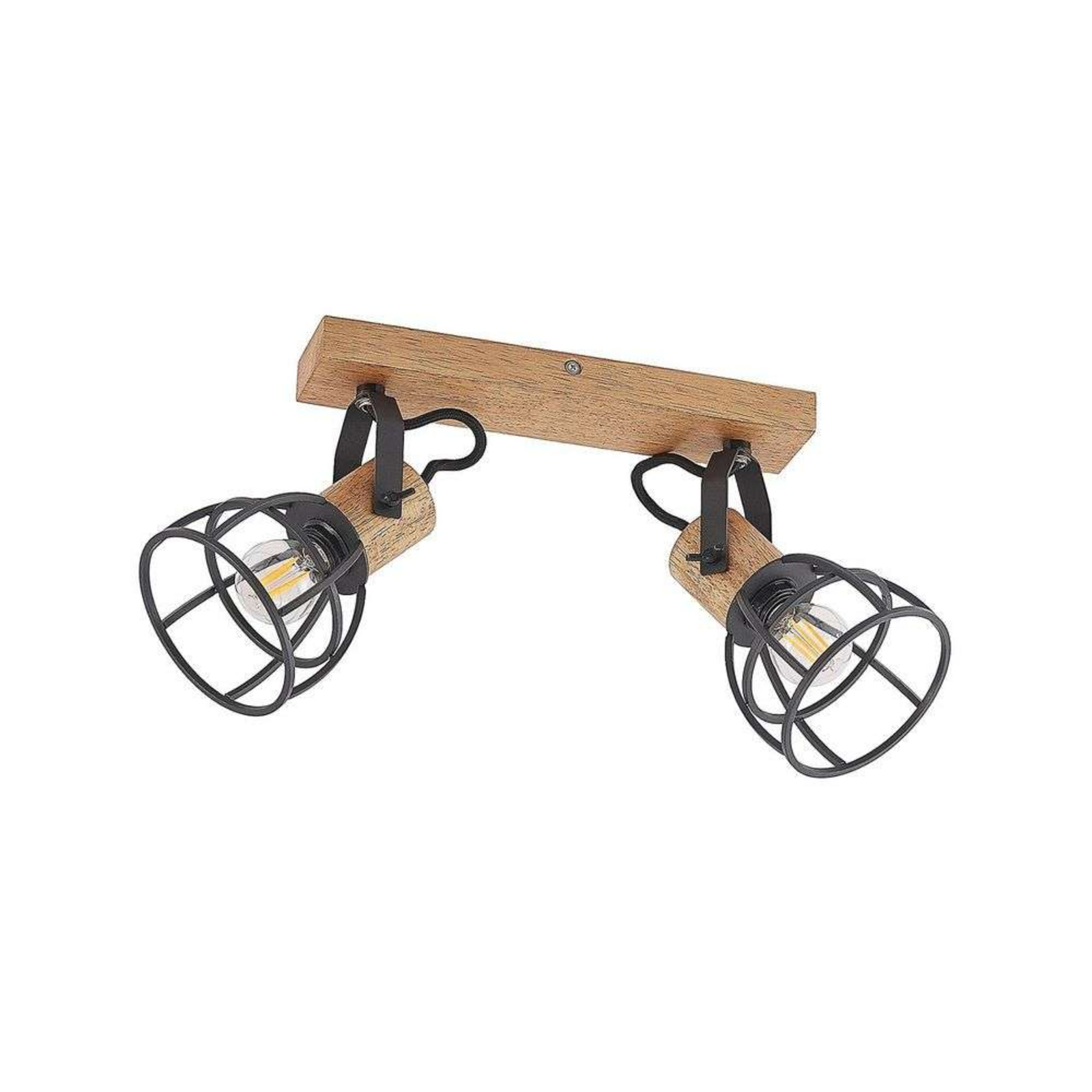 Flintos 2 Stropna lampa Drvo/Crna - Lindby