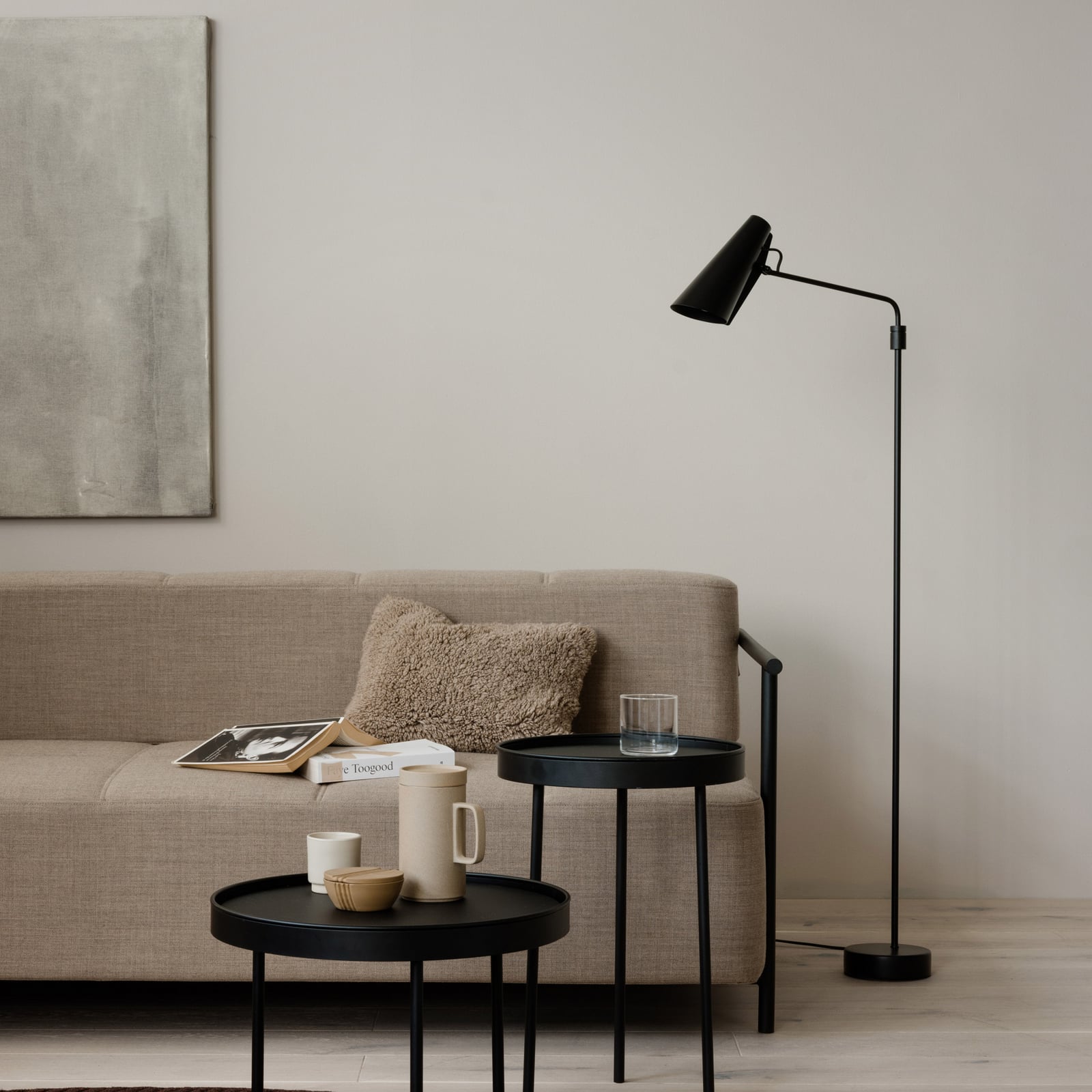 Birdy Gulvlampe Swing Black/Black - Northern