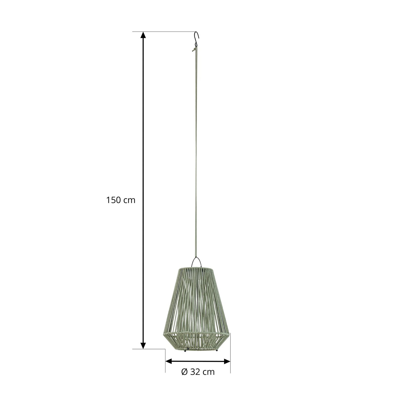 Austas LED-solcellelampe, Ø 32 cm, grøn, IP54, USB - Lindby