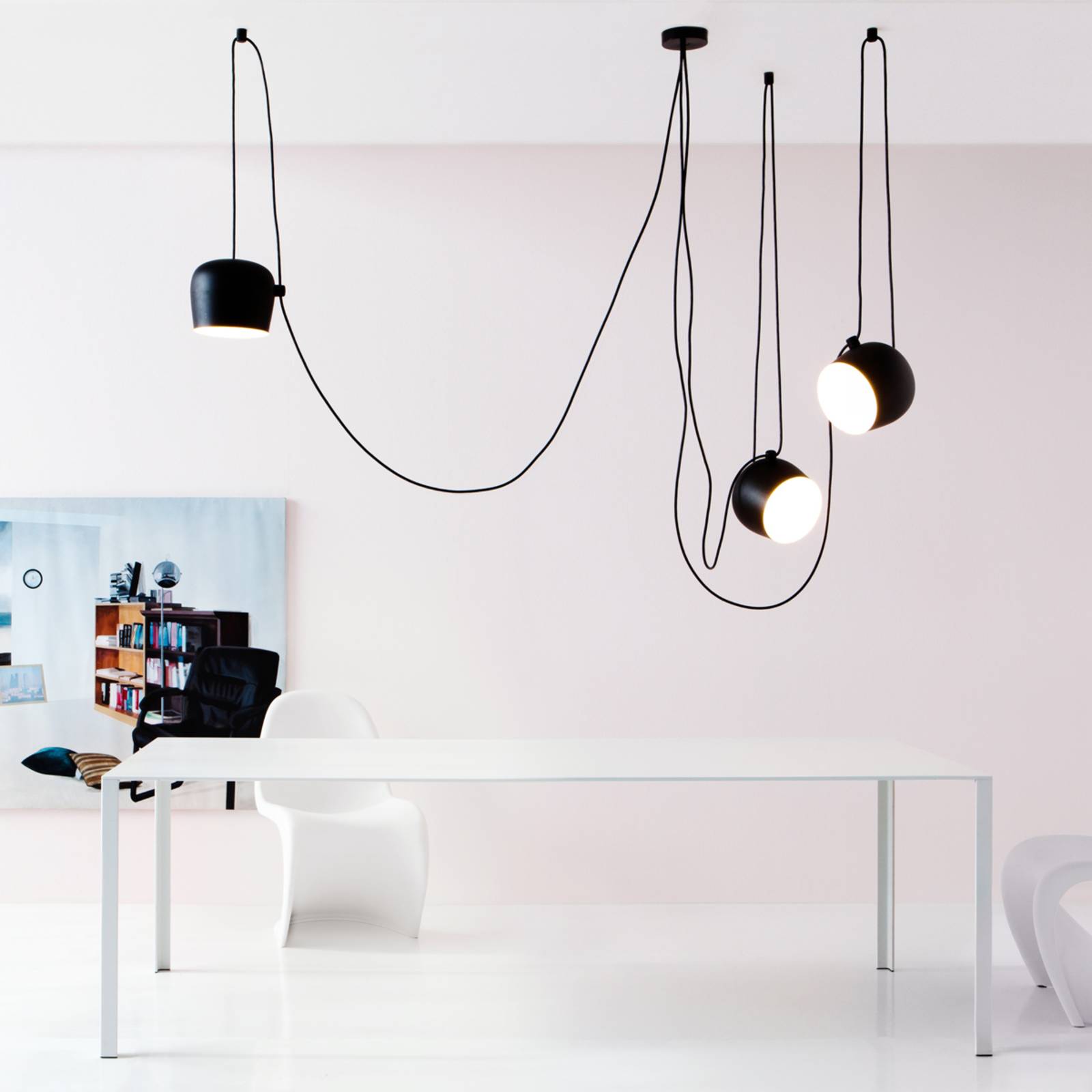 FLOS Aim designerski żyrandol, czarny