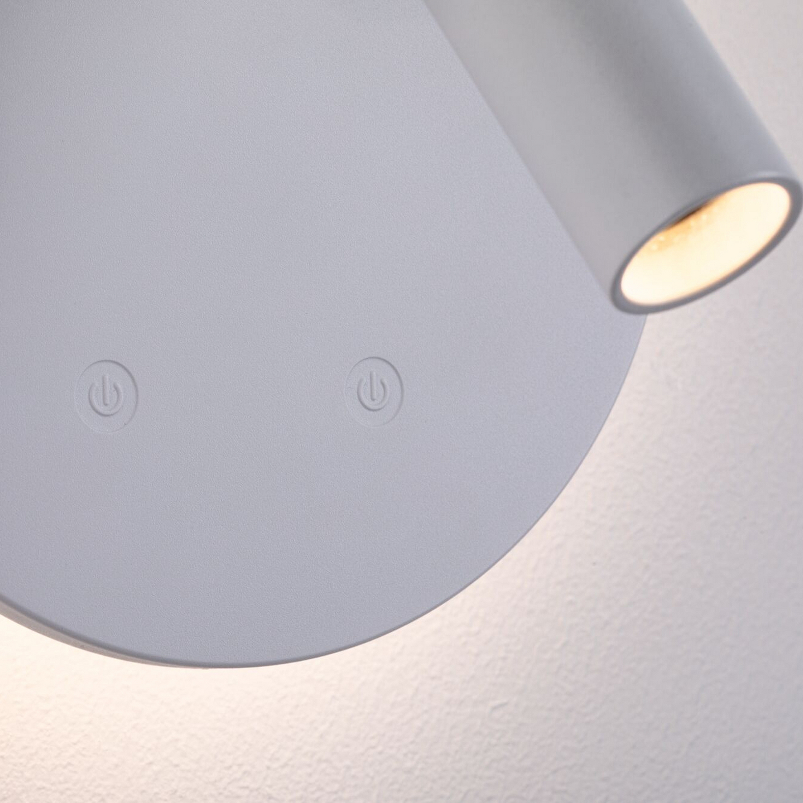 LED akumulatora sienas prožektors „Kiora“, balts, augstums 20 cm, dimmeris