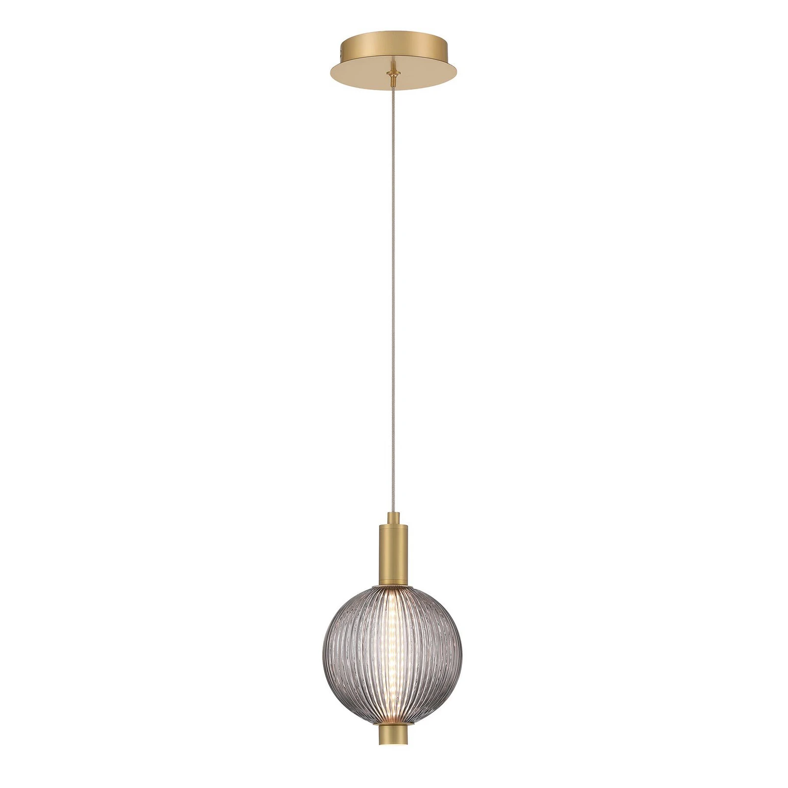 PALMAS LED lógó lámpa, arany/füstszürke, Ø 15 cm, 1 izzó, üveg