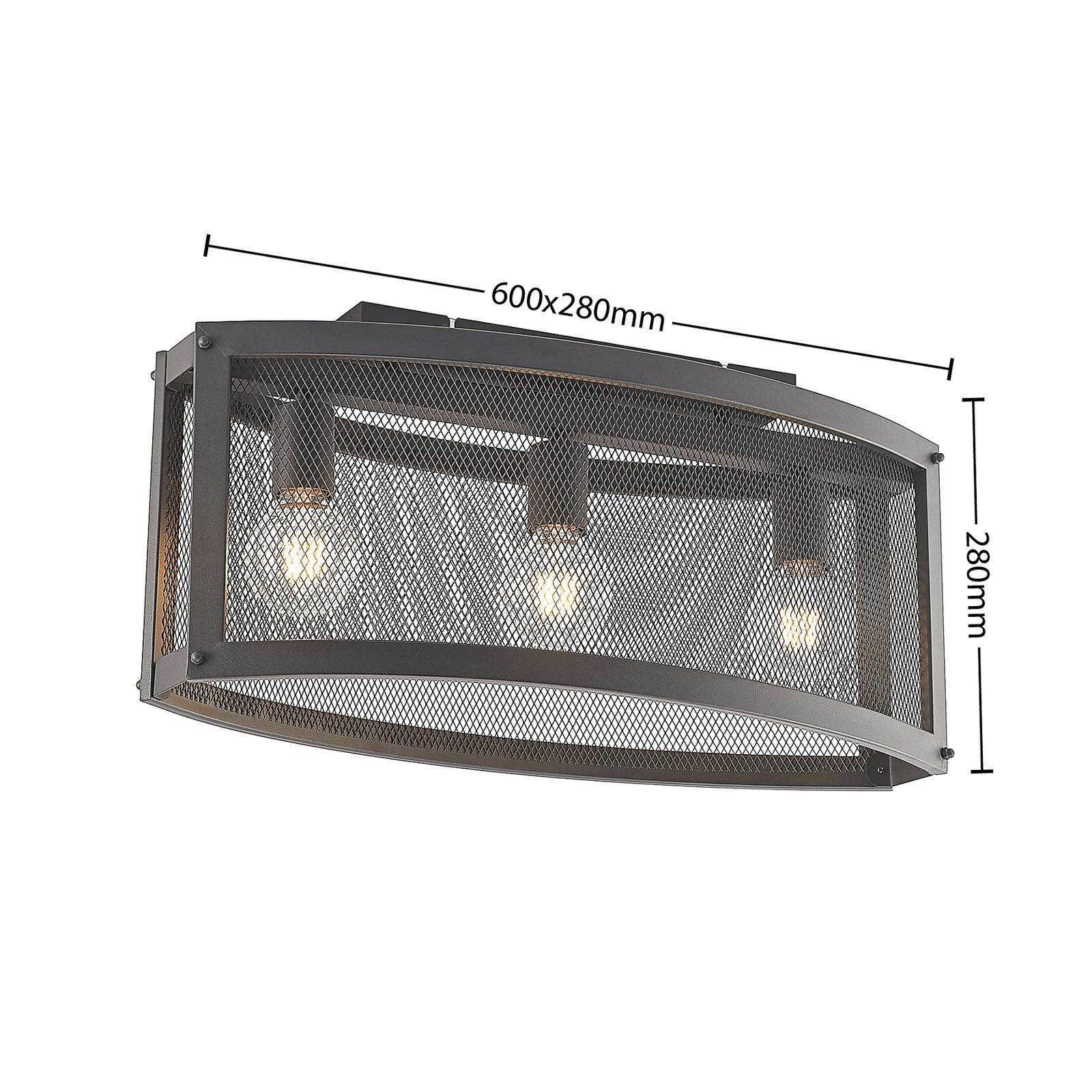 Lampa sufitowa Lindby Mizgin z 3-punktową siatką