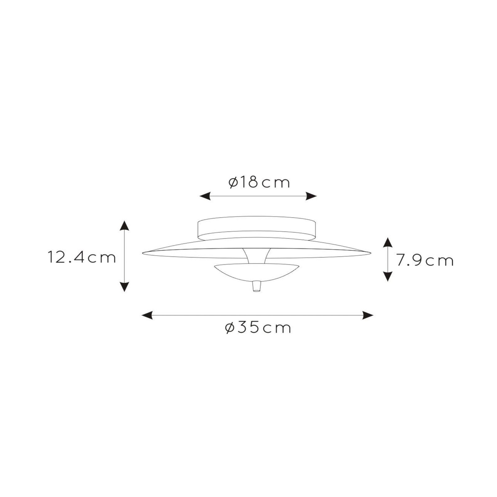 "Vulcan" LED lubinis šviestuvas, juodas/auksinis, Ø 35 cm, reguliuojamas