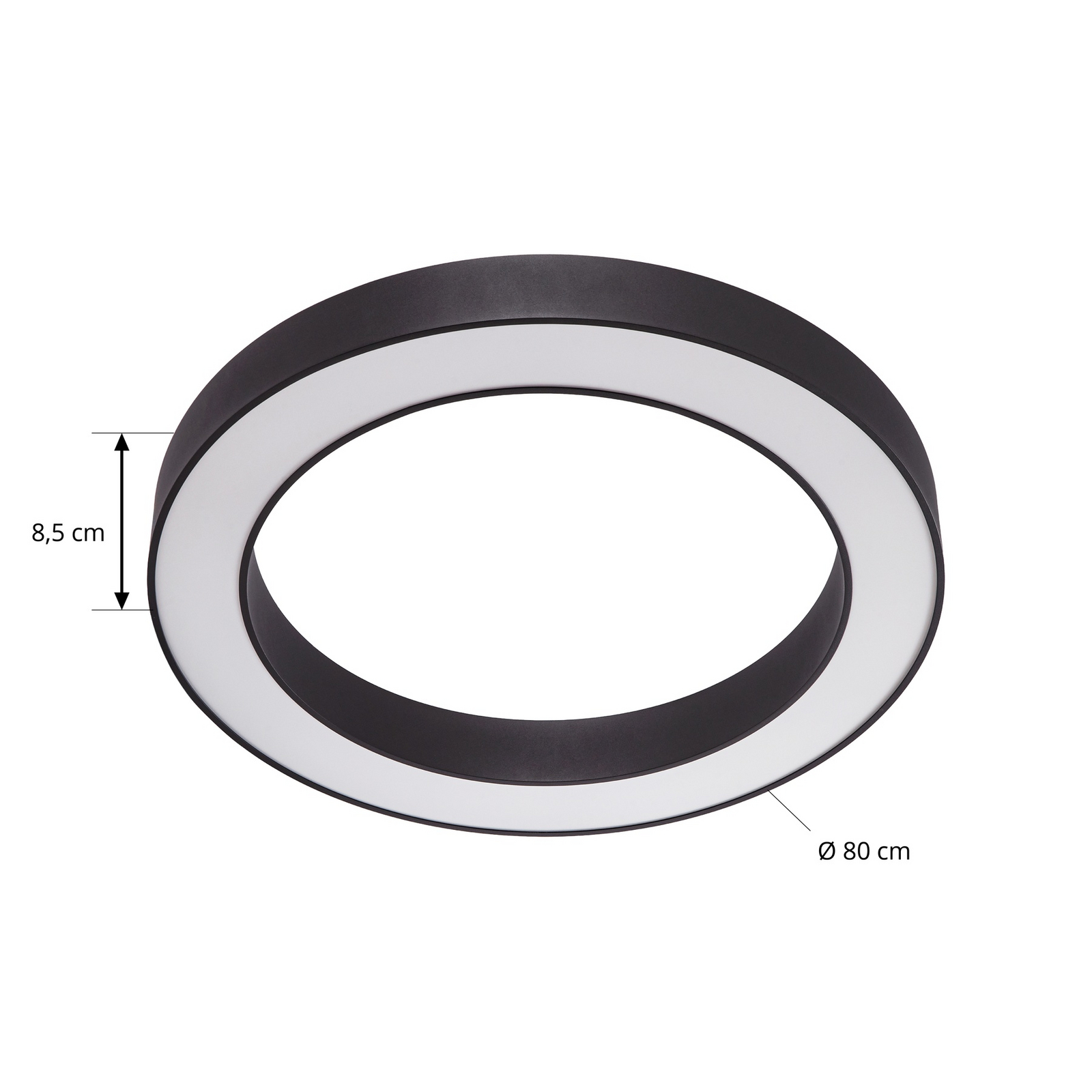 Sharelyn LED-Deckenleuchte, schwarz, Ø 80 cm, dimmbar, CCT - Arcchio