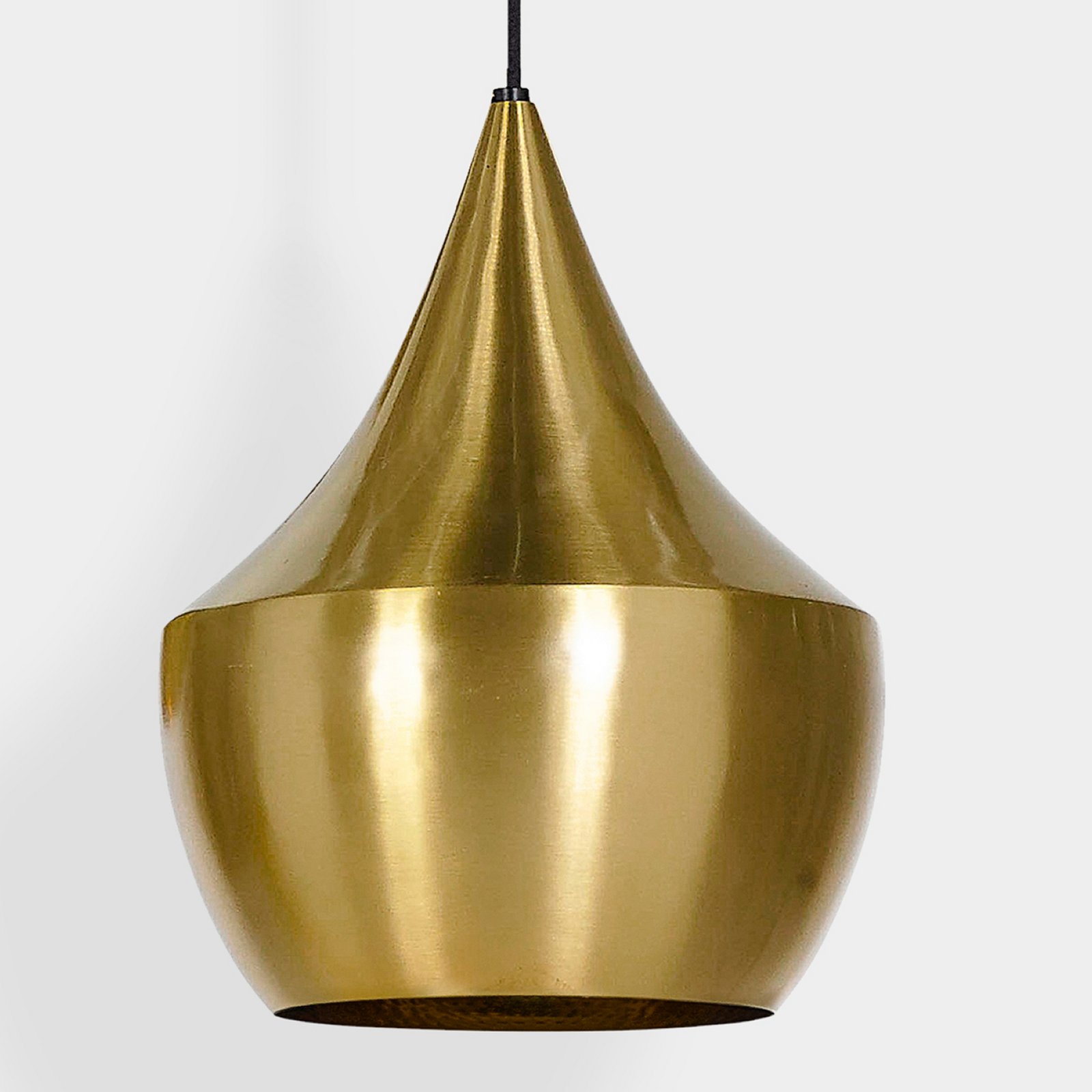 Tom Dixon LED hanging light Beat Fat, brass-coloured, Ø 24 cm