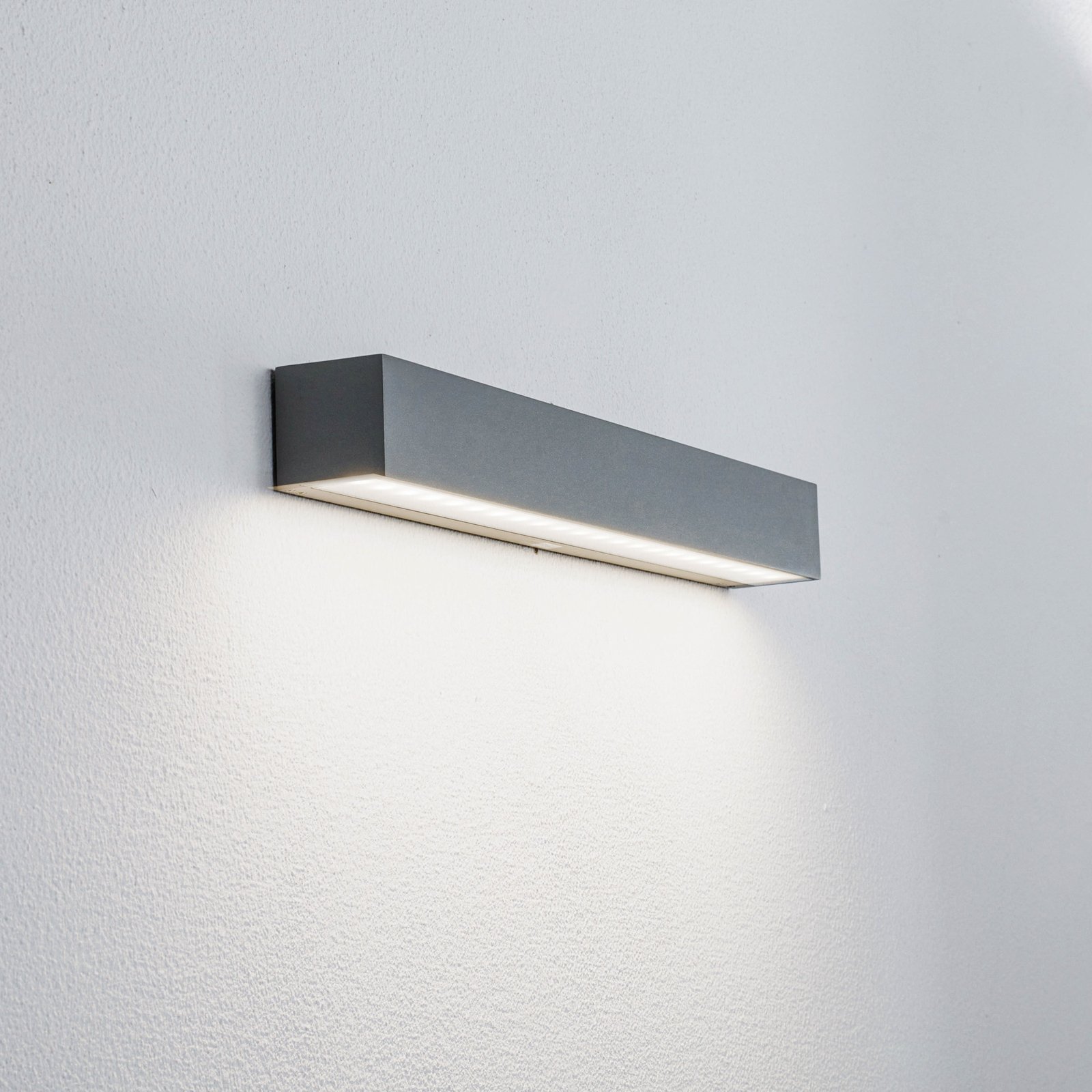 Arcchio LED-Außenwandlampe Lengo, CCT, 50 cm, 1-flg., grau