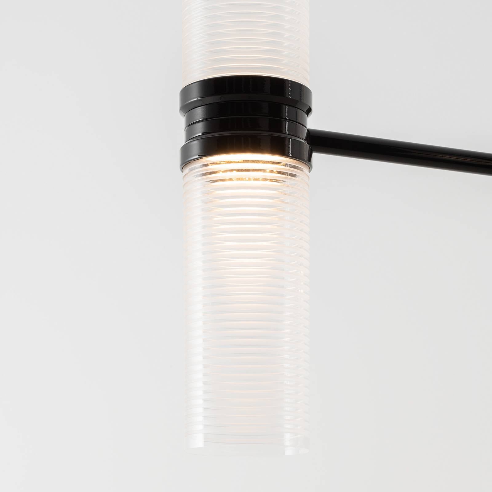 Suspension LED Artemide Zephyr Linear, noir, longueur 160 cm