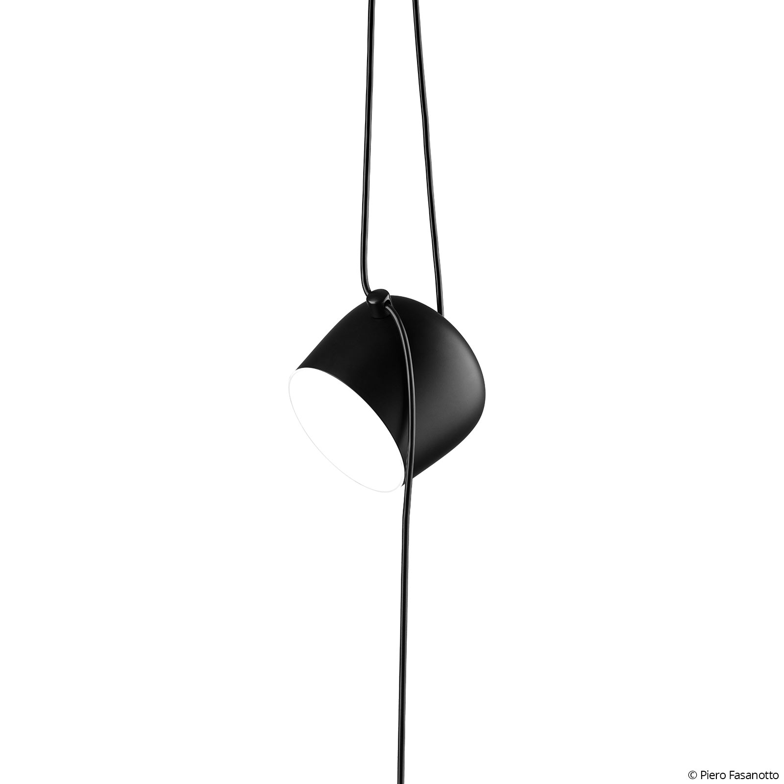 Flos FLOS Aim LED pendant light with plug, black, for Living / Dining Room, aluminium, polycarbonate, 16 W, energy efficiency: A+, H: 21.1 cm
