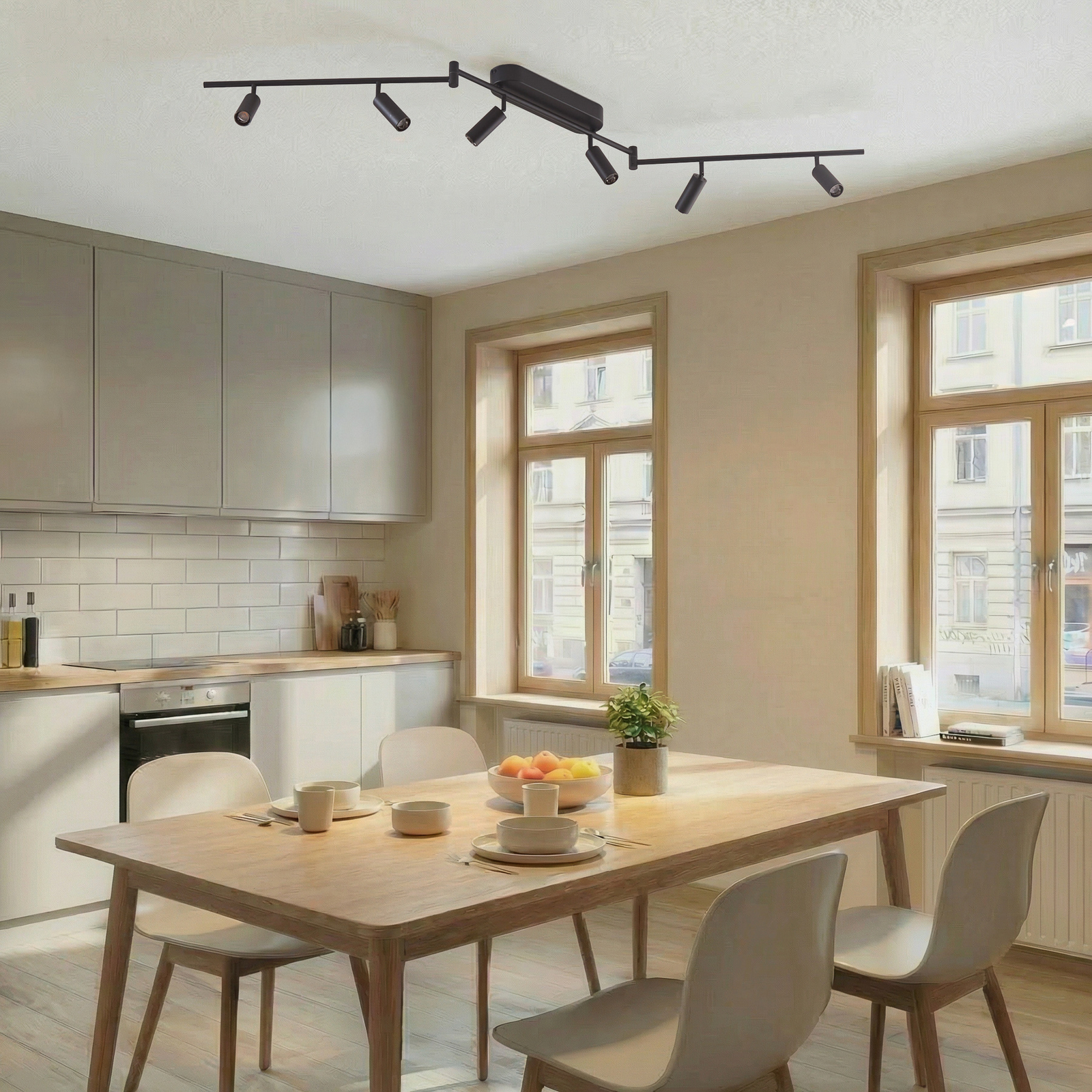 Lindby LED φωτιστικό οροφής Eldrin, 6 φώτα, σποτ, μαύρο Lindby LED φωτιστικό οροφής Eldrin, 6 φώτα, σποτ, μαύρο