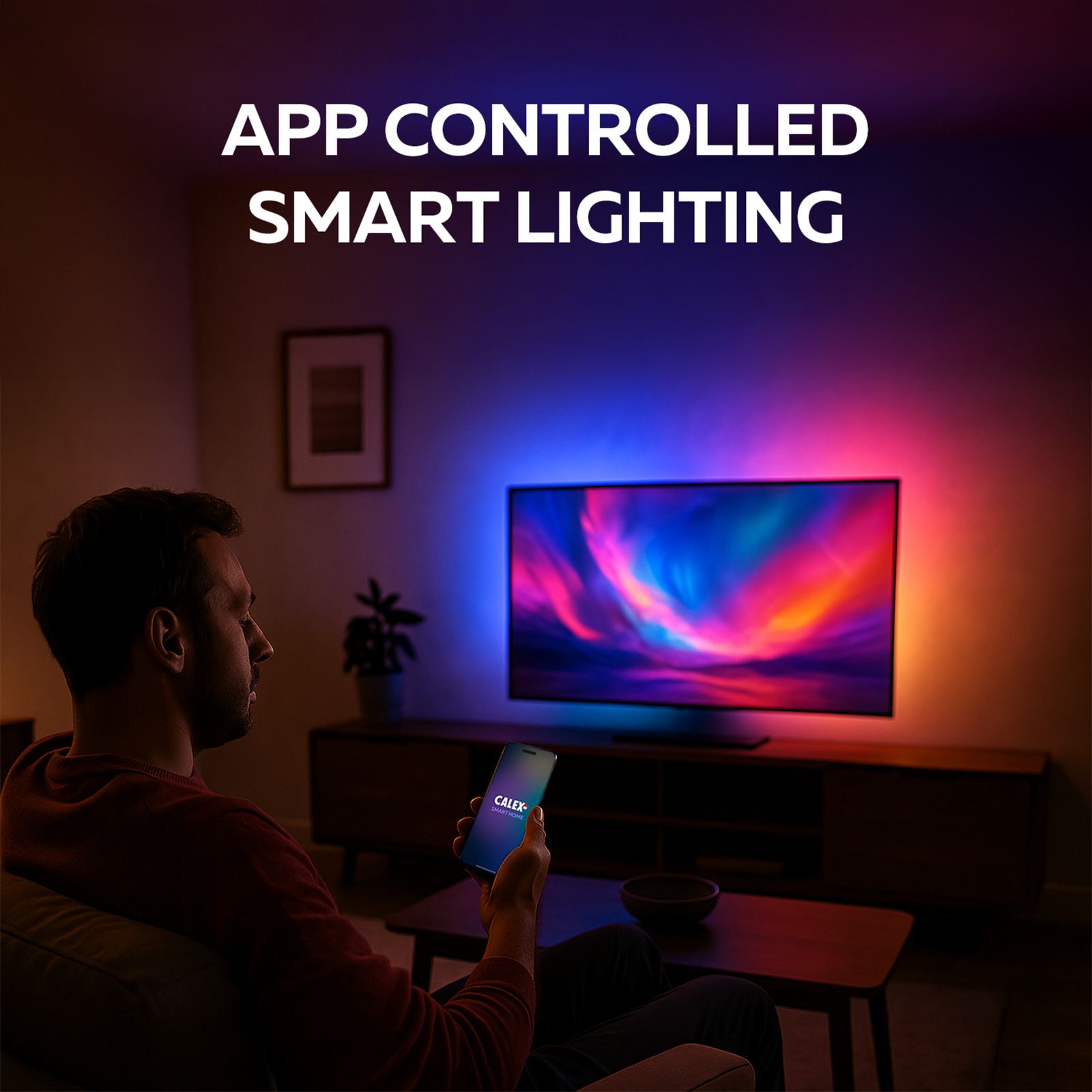 Set Calex Smart HDMI Sync Box cu bandă LED, 250 cm, RGBW