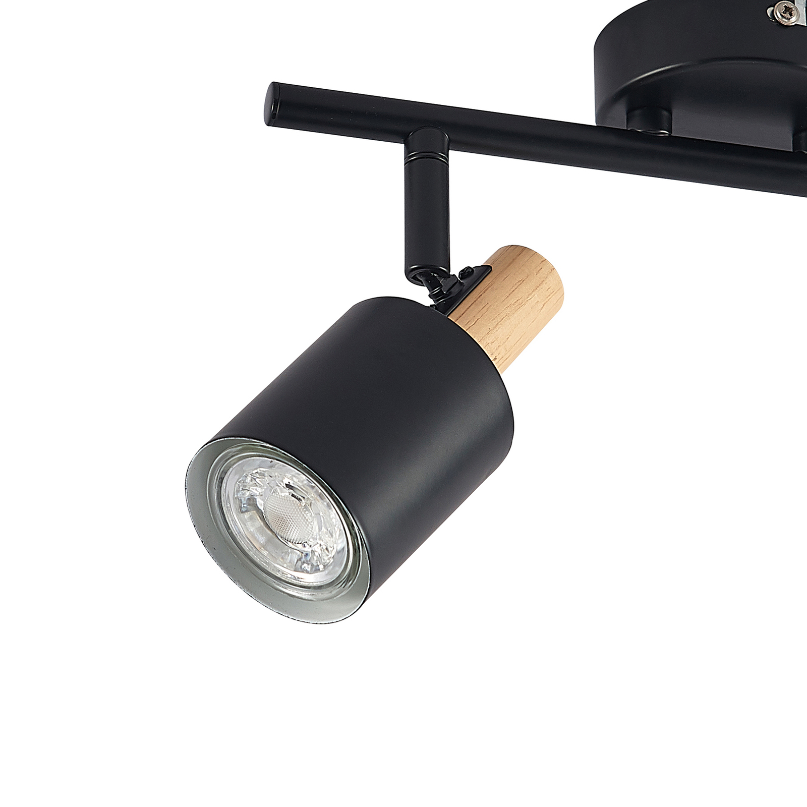 Lindby Junes LED-takspot, 2 lyskilder, svart