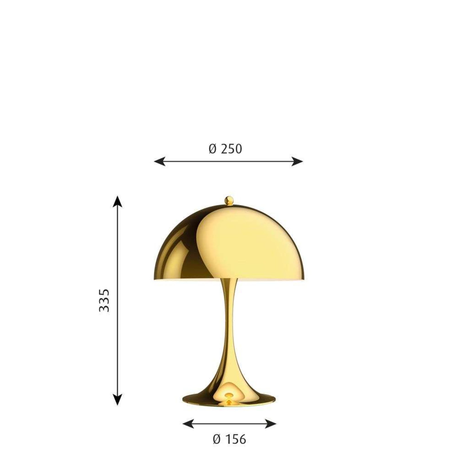 Panthella 250 Stolová Lampa Brass - Louis Poulsen