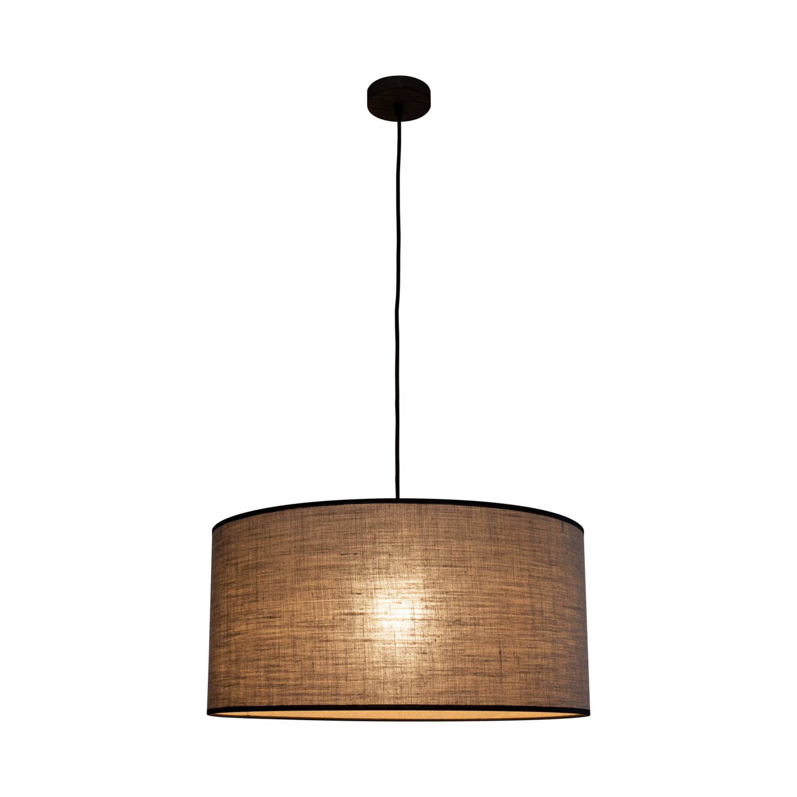 Hänglampa Tubo, nötträd, svart/beige, 1 lampa