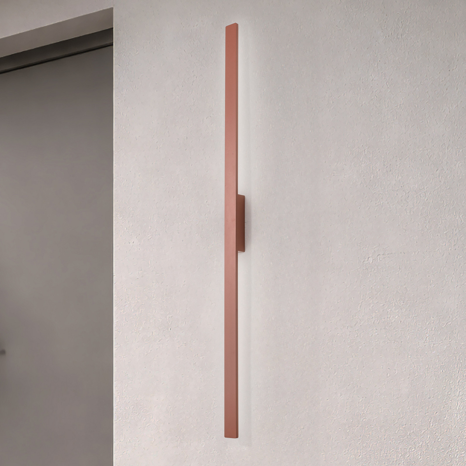 Euluna Demi L LED zidna svjetiljka, cigla crvena, aluminij, visina 144 cm, IP54 - opeka crvena, bijela