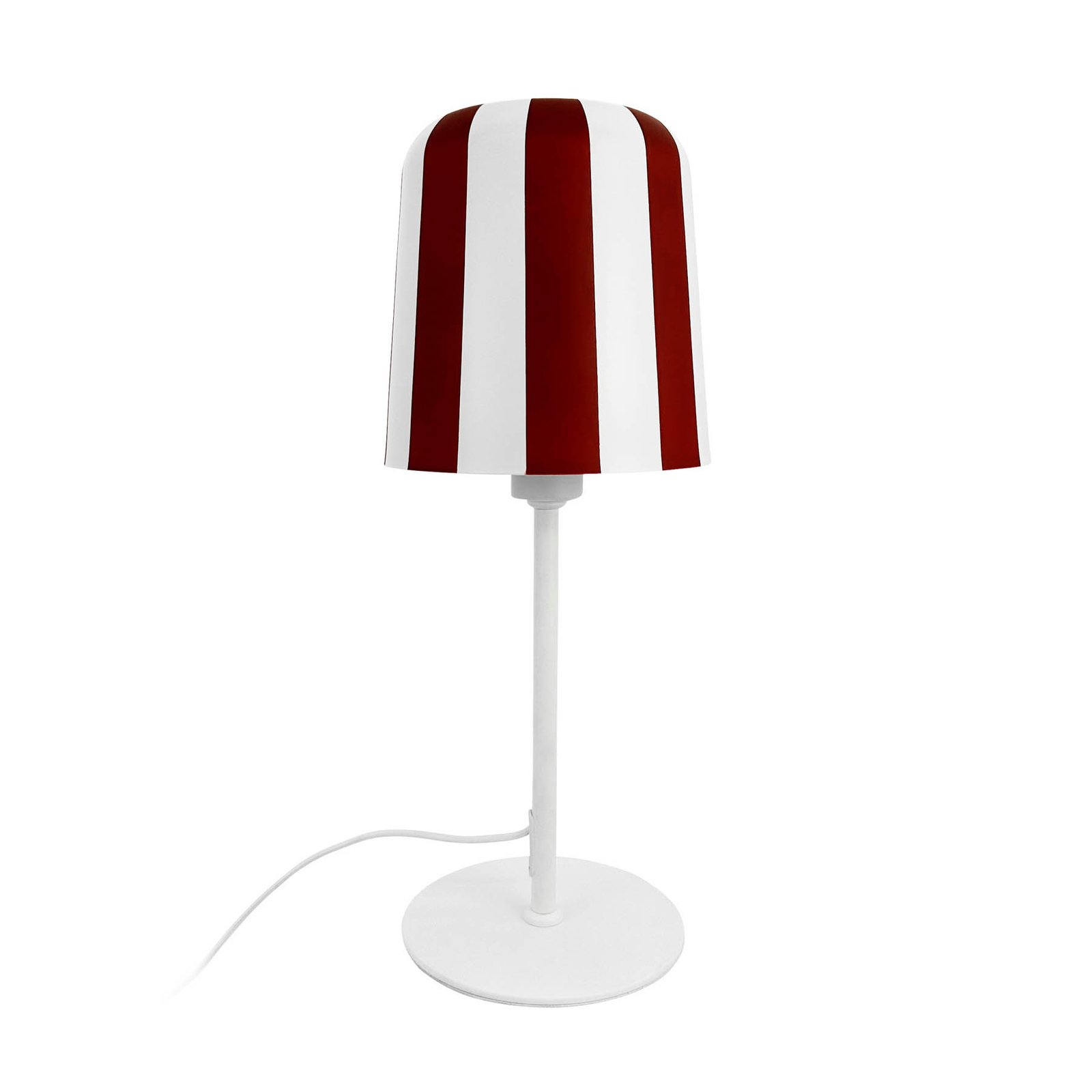 Dyberg Larsen stolní lampa Gry, červená/bílá, výška 49,5 cm, kov