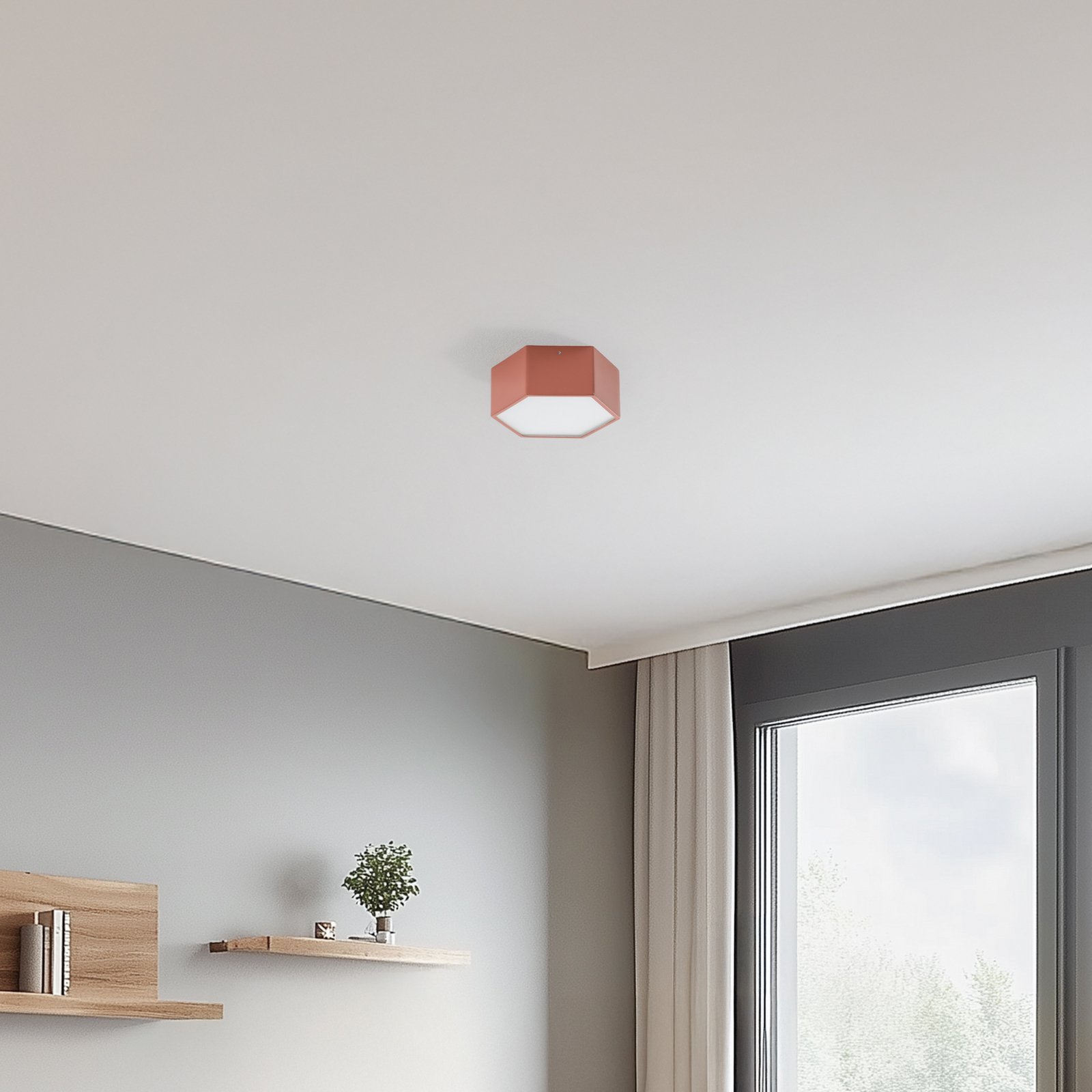 LED griestu lampa Libre, terakotas krāsā, tērauds, 3000 K
