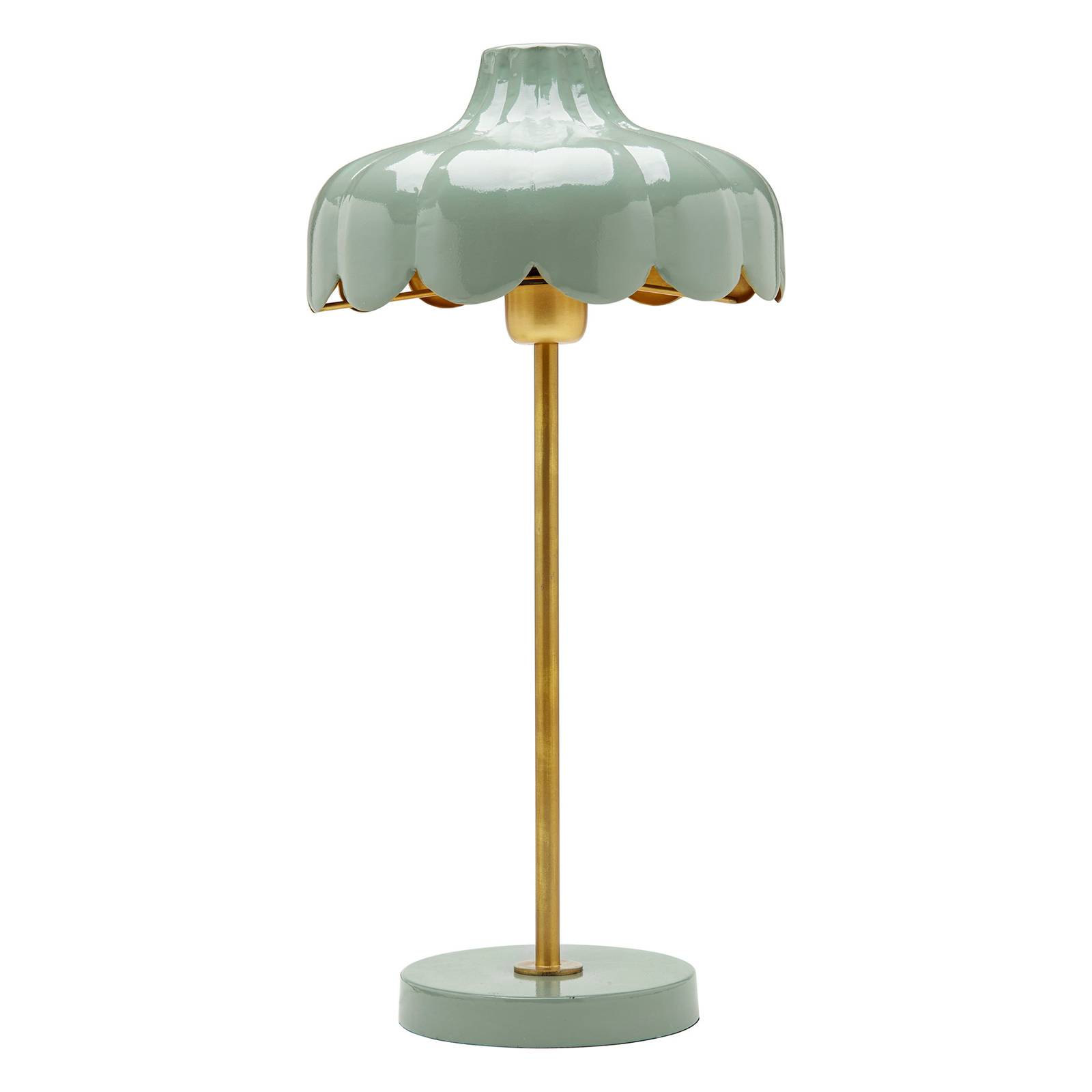 PR Home PR Home Wells stolní lampa z kovu, zelená/zlatá