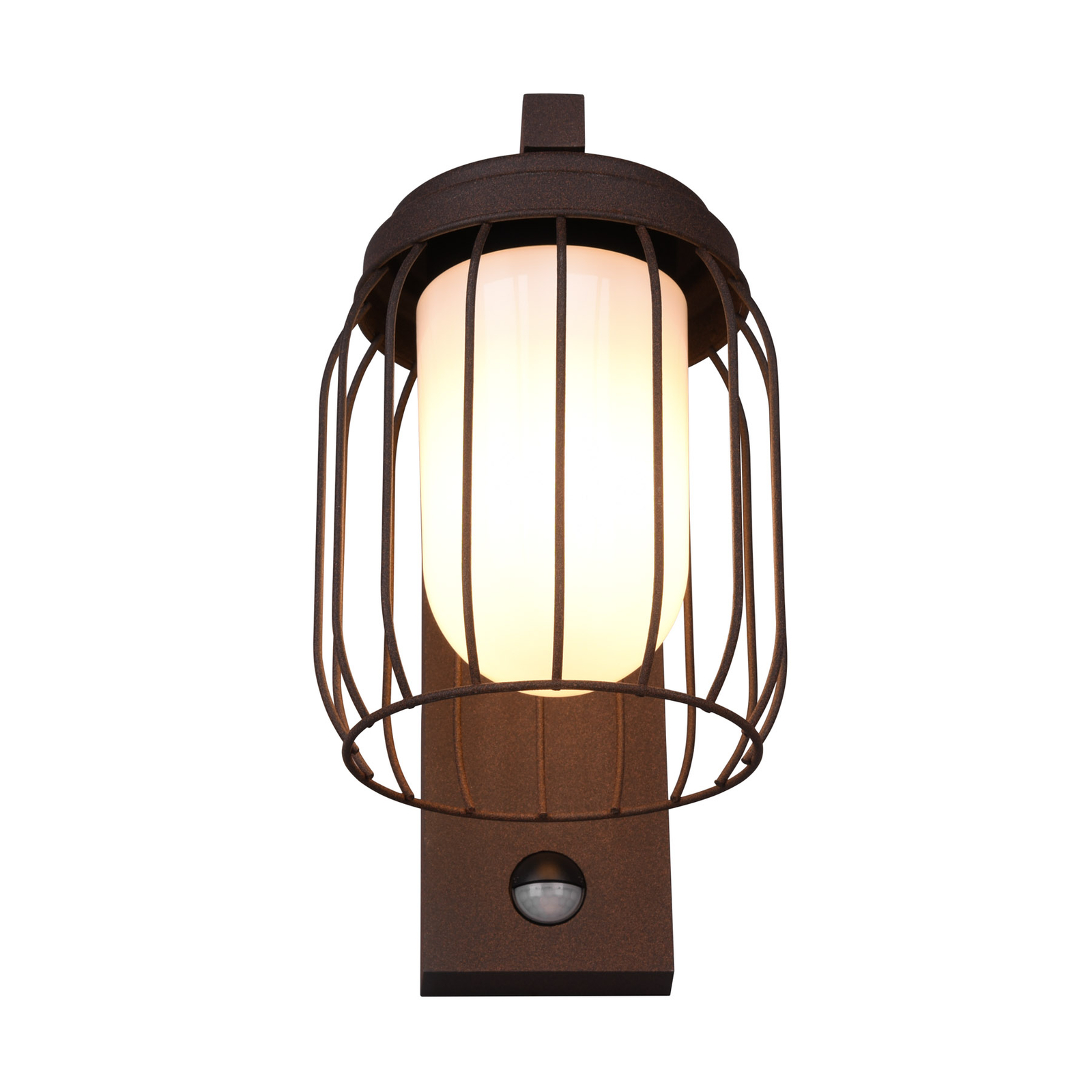 Outdoor wall light Tuela, with motion detector, rust
