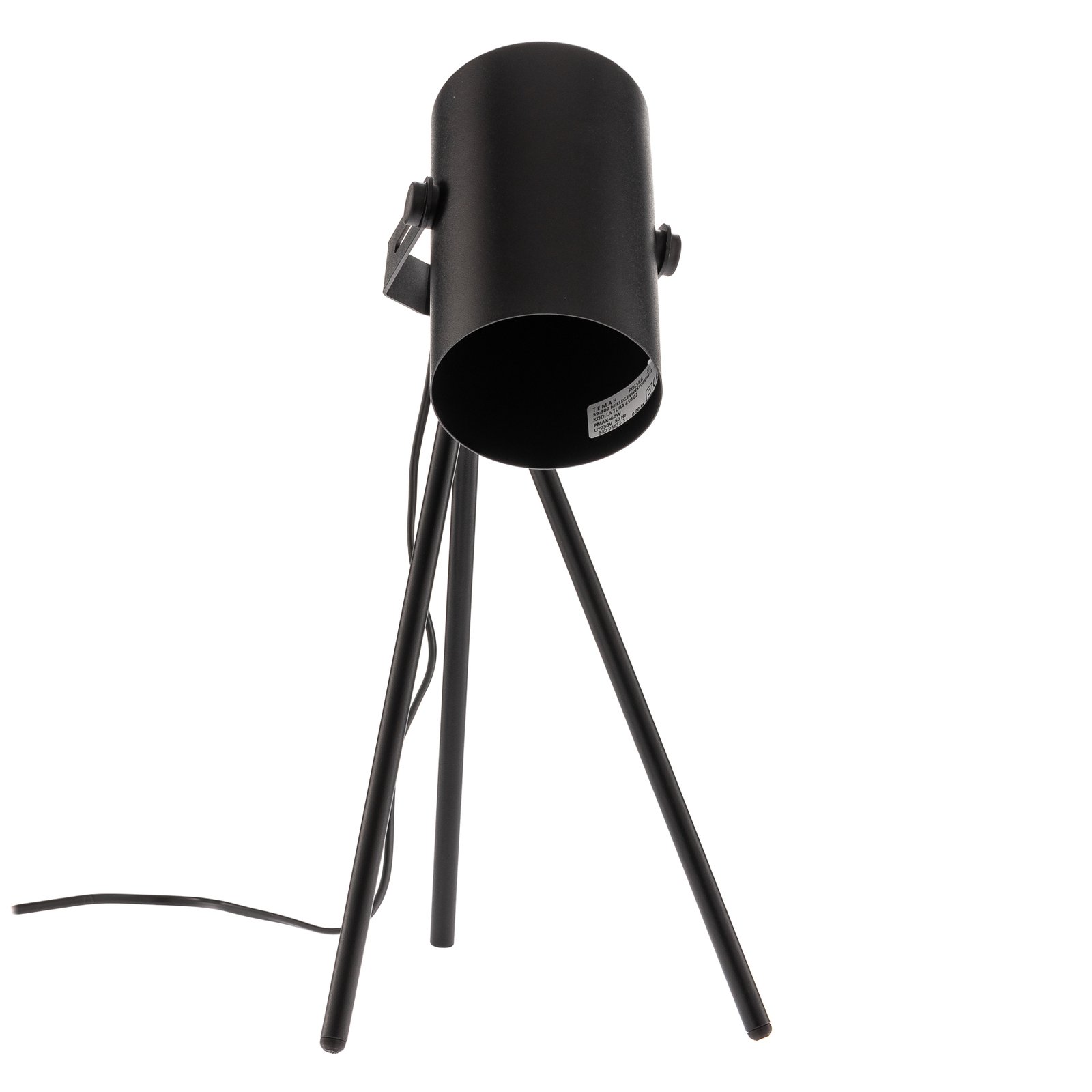 La Tuba 450 table lamp tripod with spot, black