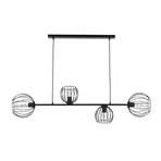 Madam pendant light, black, four cage lampshades