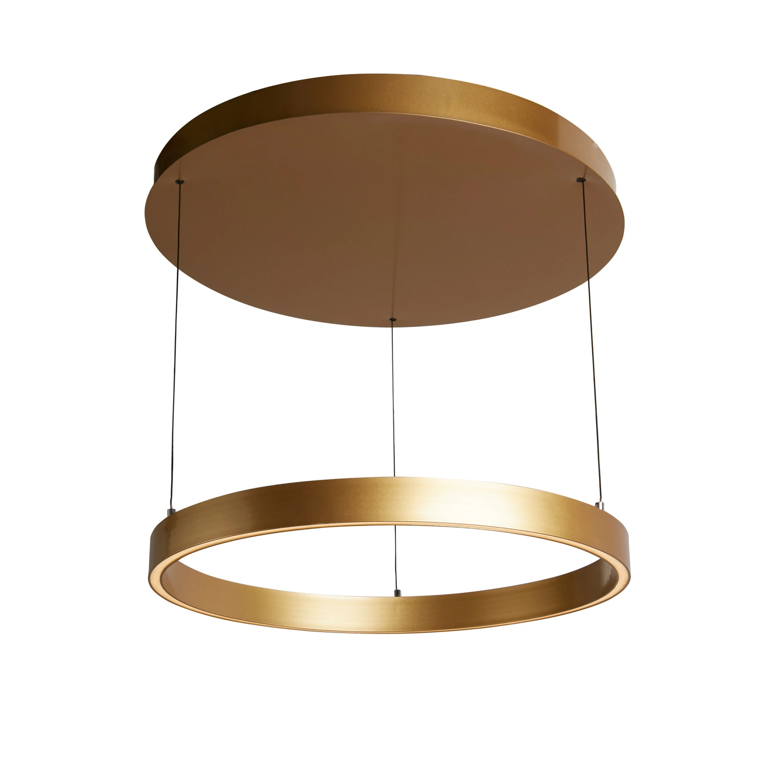 Suspension LED Layla, dorée, Ø 64 cm CCT, hauteur réglable