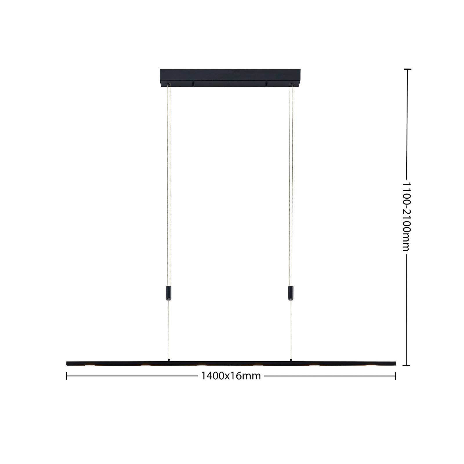 Lucande Stakato żyrandol LED 6-pkt. długość 140 cm