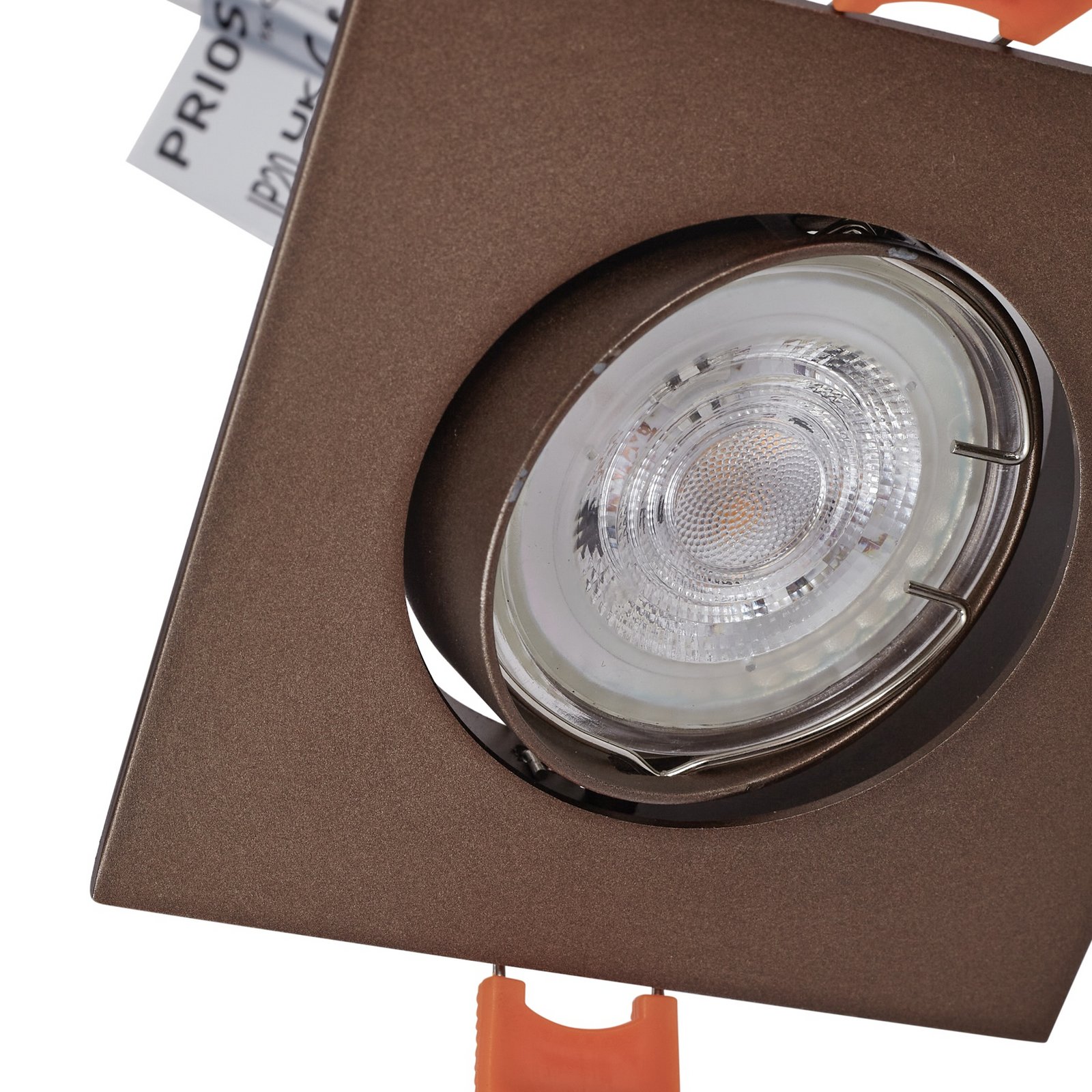 Prios Downlight Fibur, bronze, 9 cm