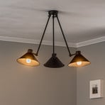 Pendant light Alan, movable, black, 3-bulb